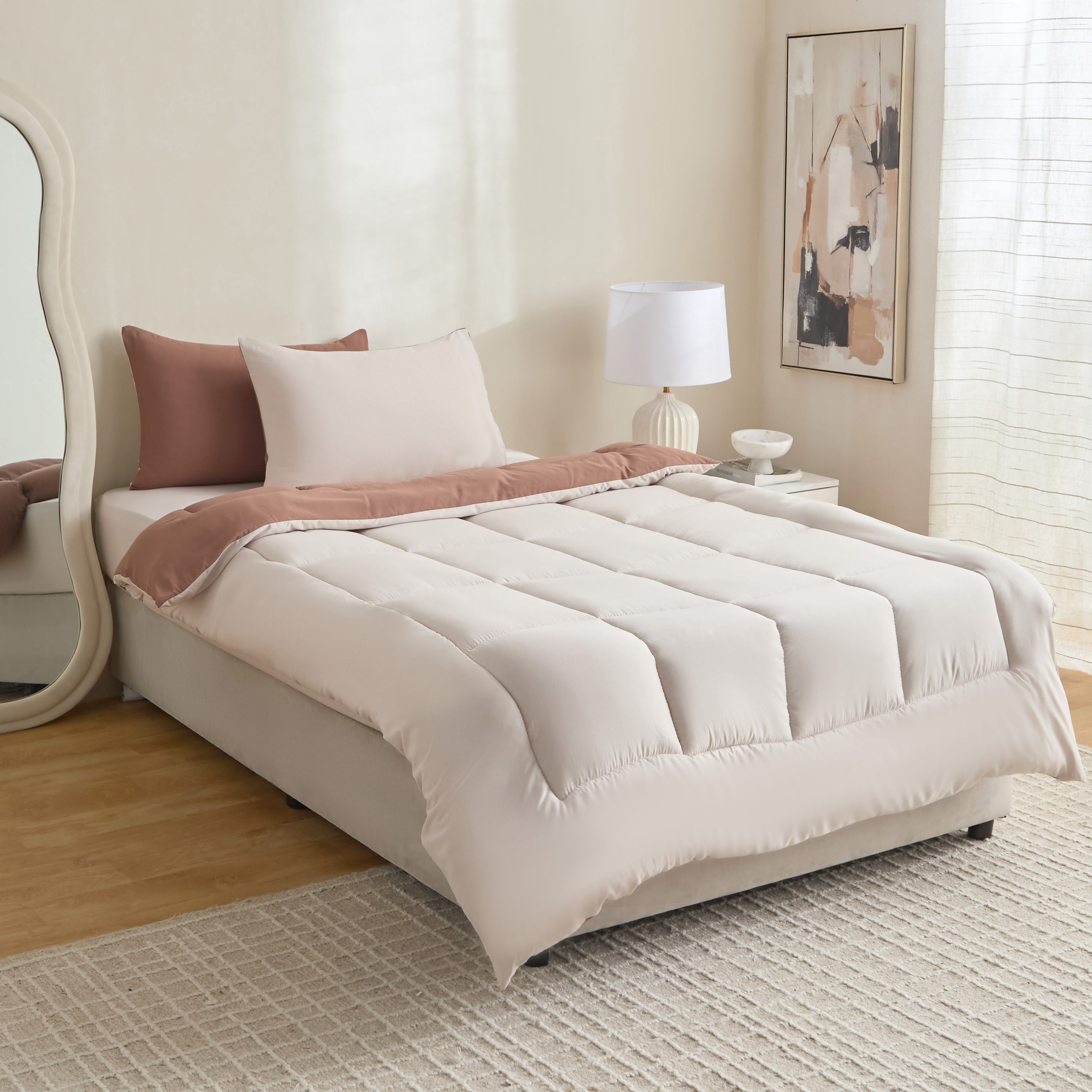 Luno Sleep Ease Hotel Reversible Microfibre 4-Piece Twin BIAB Comforter Set - 160x220 cm-hbxhomeware-hbxkidsandyouth-image-2