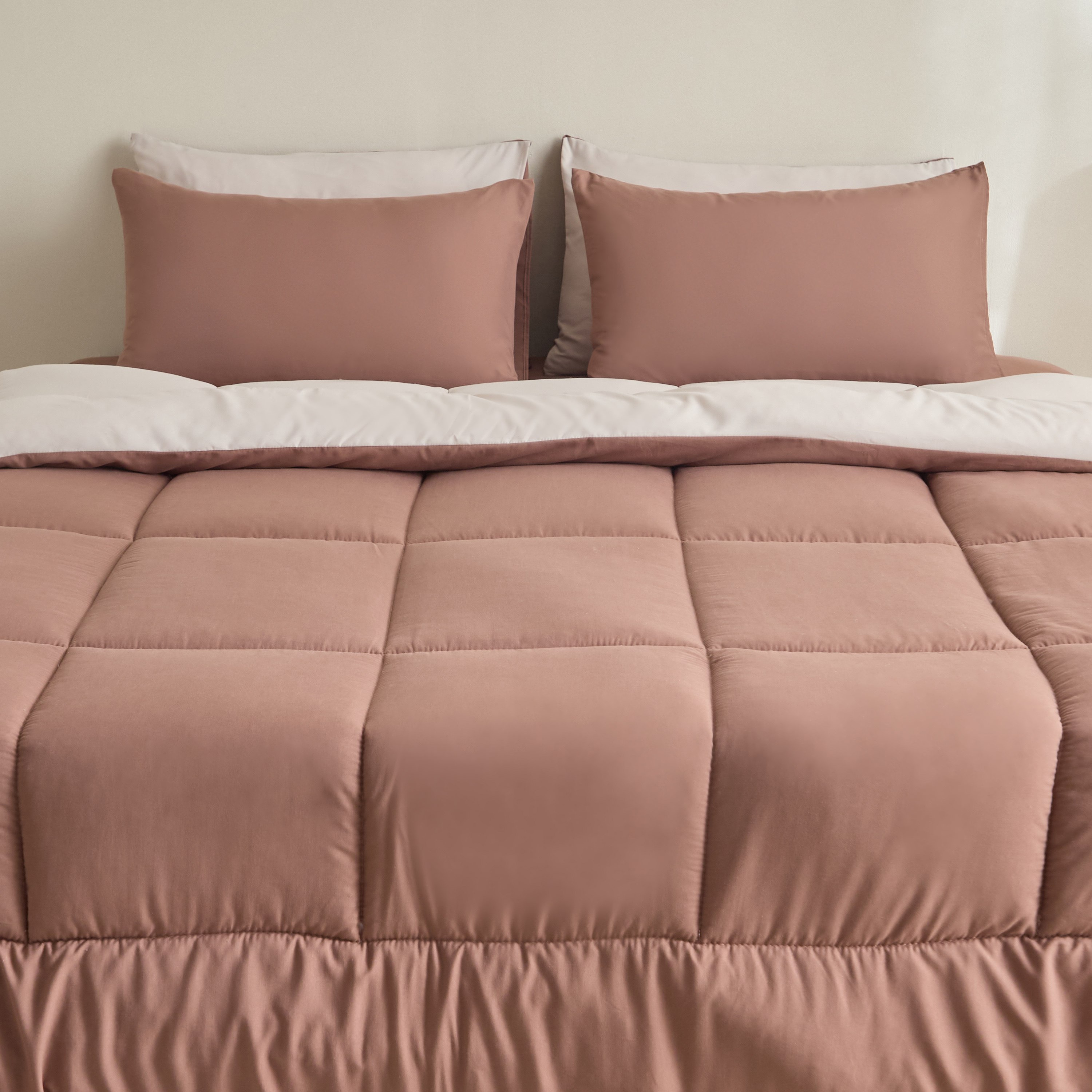 Luno Sleep Ease 6-Piece Hotel Reversible Microfiber Queen BIAB Comforter Set  - 200x230 cm-hbxhomeware-hbxbedroom-image-3