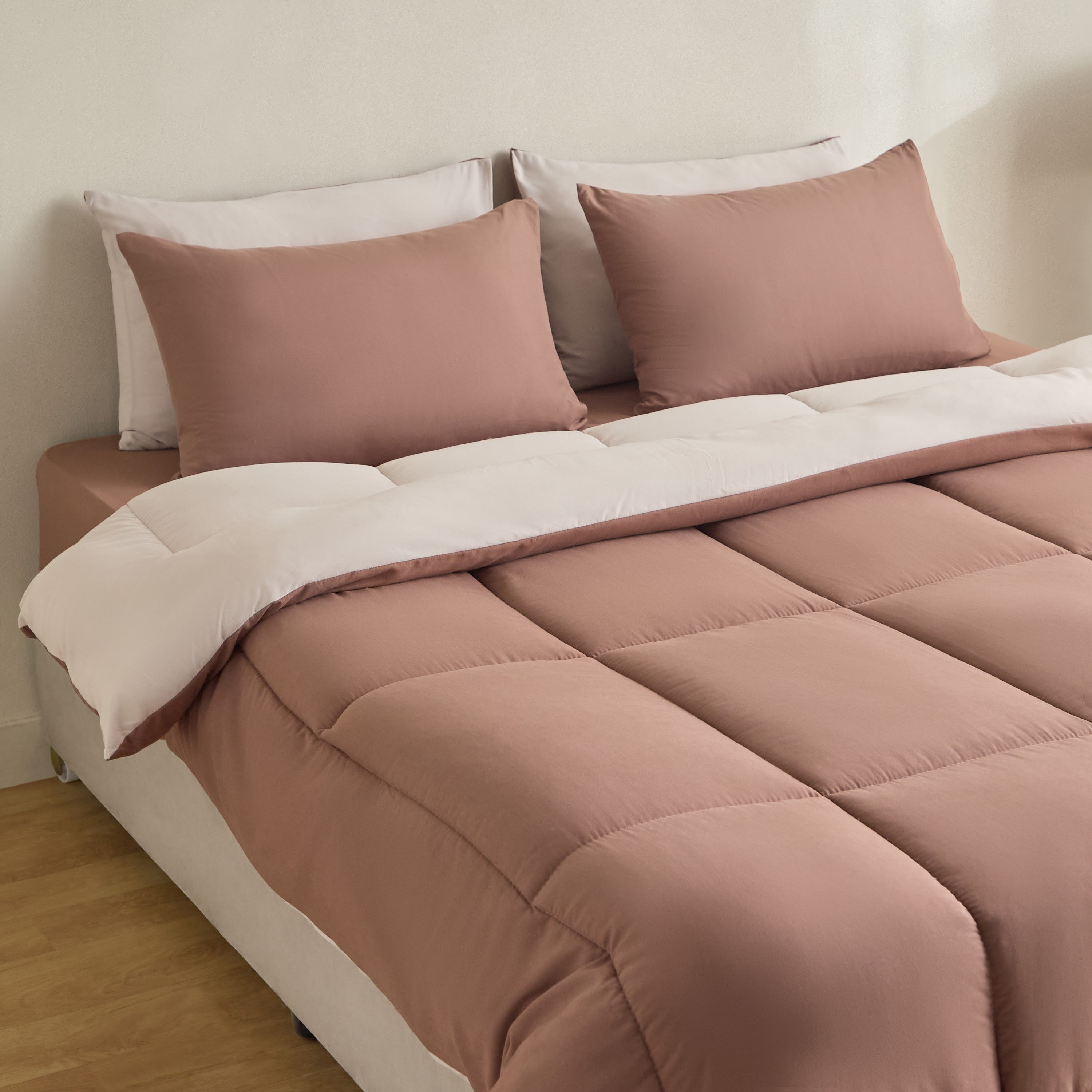 Luno Sleep Ease 6-Piece Hotel Reversible Microfiber King BIAB Comforter Set - 220x240 cm-hbxhomeware-hbxbedroom-image-1