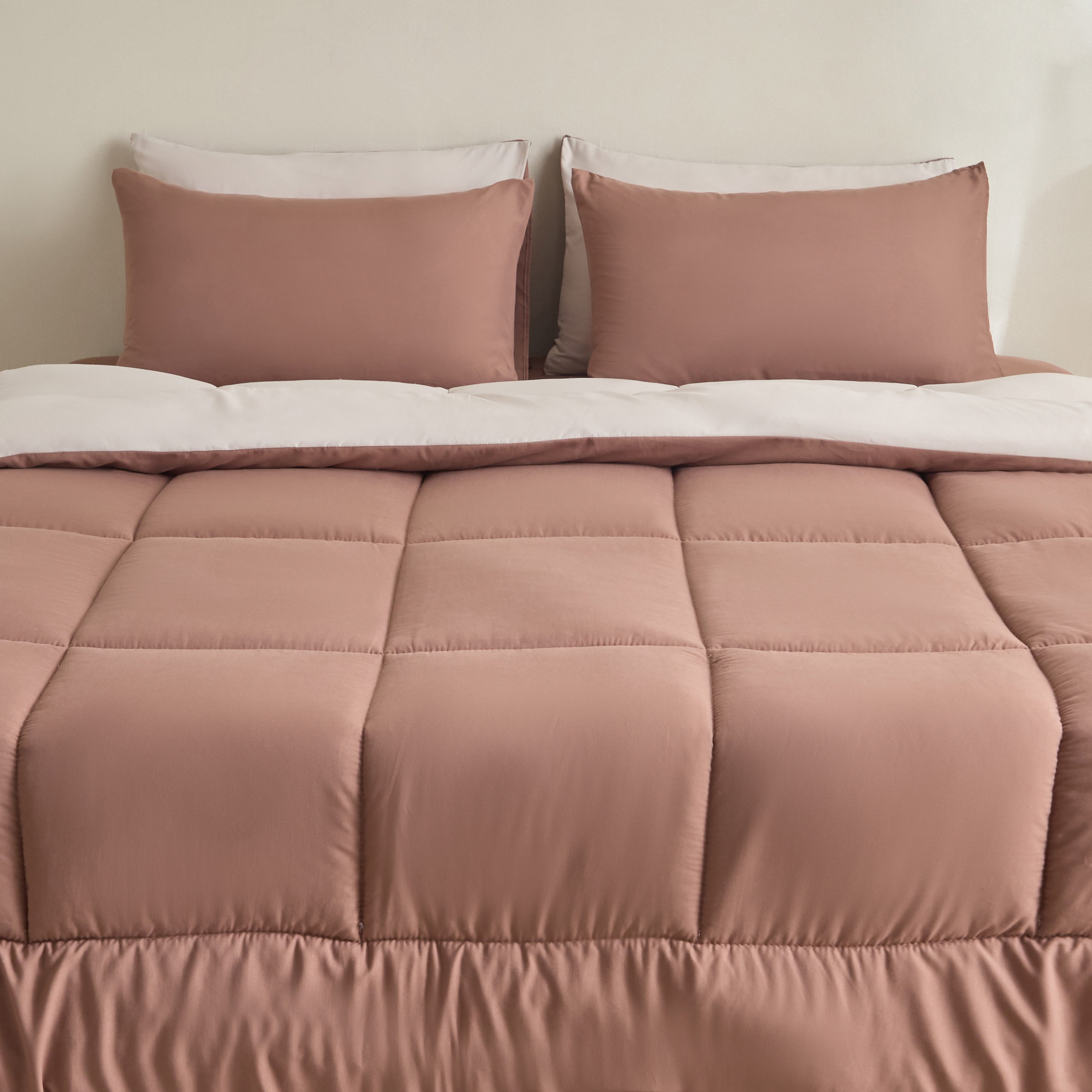 Luno Sleep Ease 6-Piece Hotel Reversible Microfiber King BIAB Comforter Set - 220x240 cm-hbxhomeware-hbxbedroom-image-3