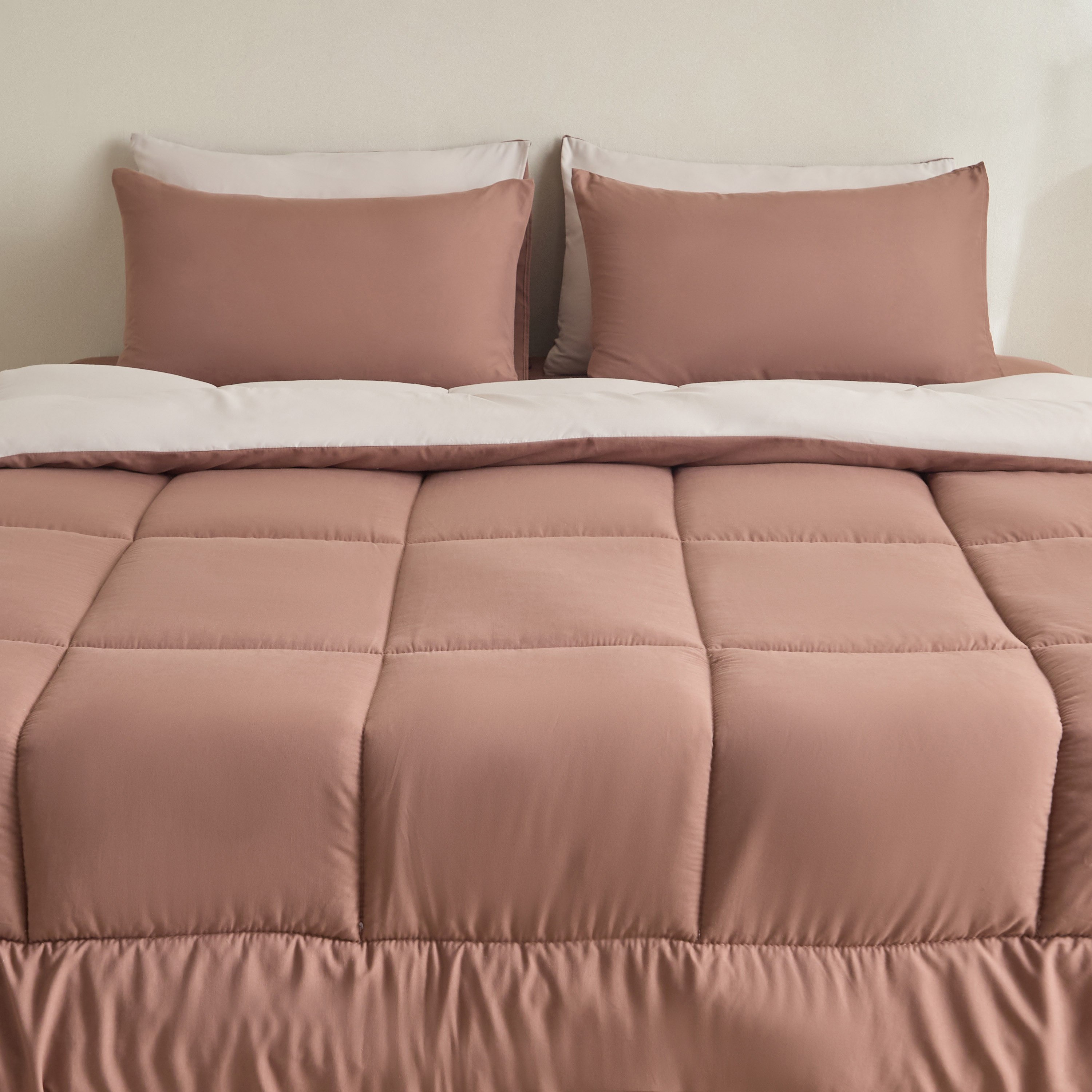 Luno Sleep Ease 6-Piece Hotel Reversible Microfiber Super King BIAB Comforter Set - 240x240 cm-hbxhomeware-hbxbedroom-image-2