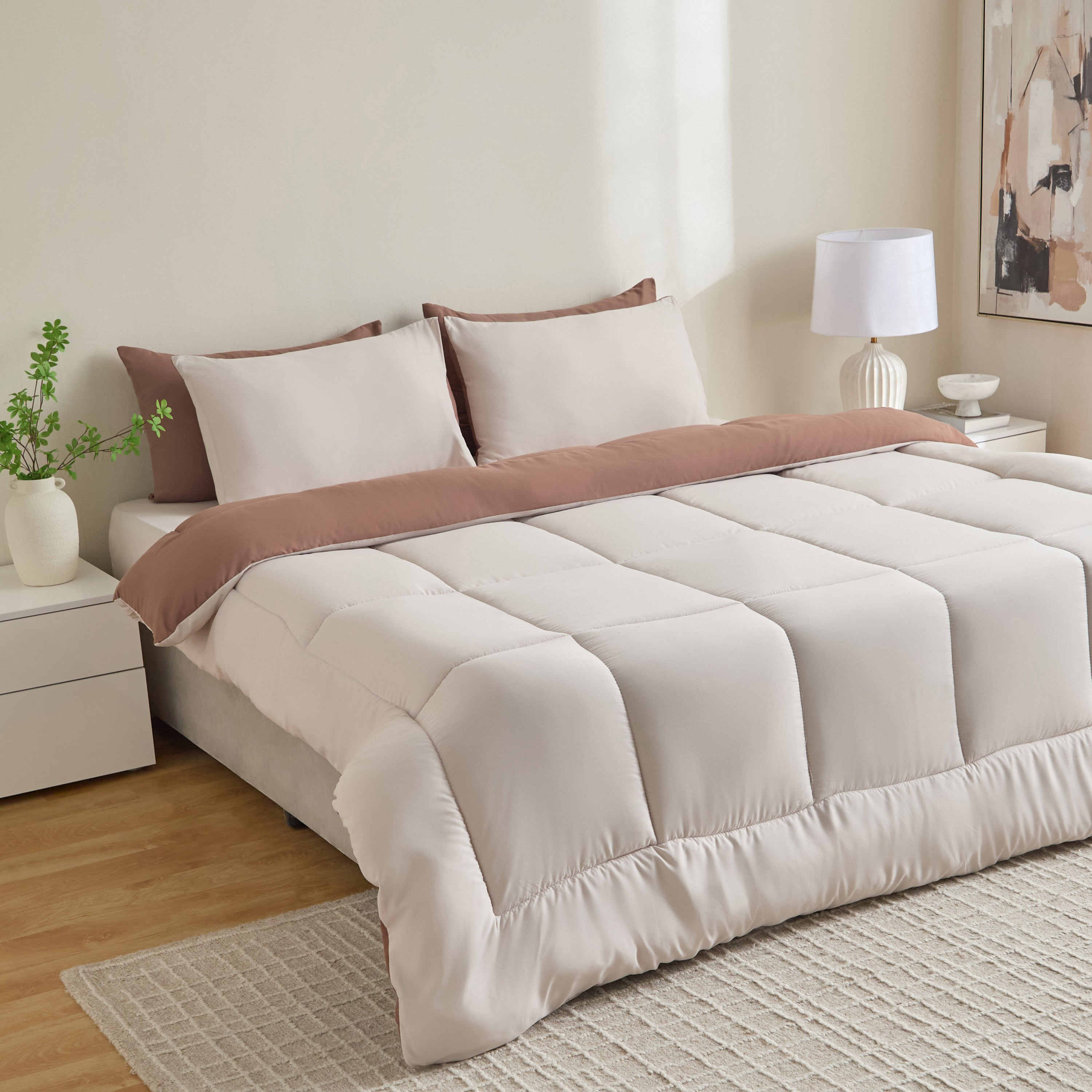 Luno Sleep Ease 6-Piece Hotel Reversible Microfiber Super King BIAB Comforter Set - 240x240 cm-hbxhomeware-hbxbedroom-image-9