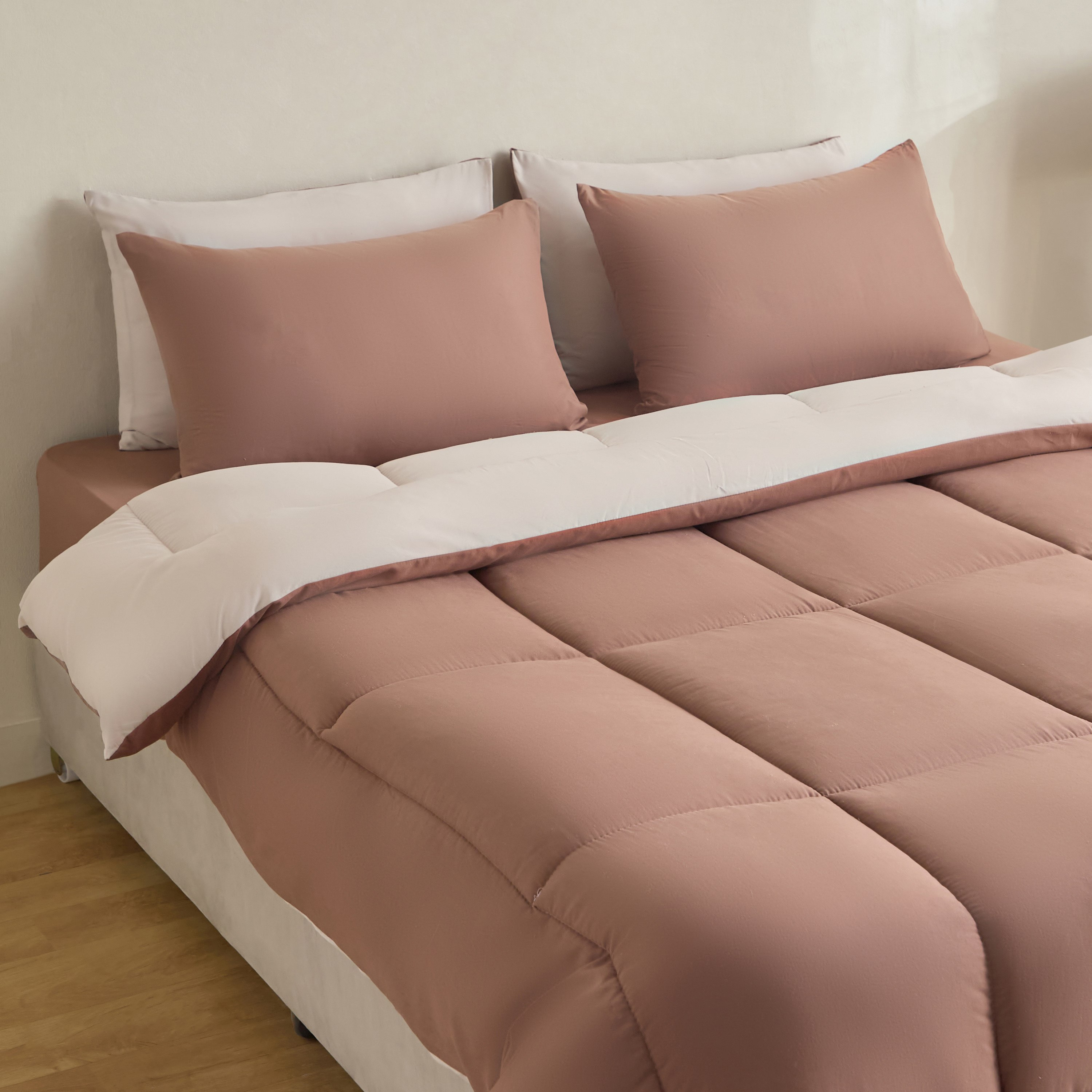 Luno Sleep Ease Hotel Reversible Microfibre 6-Piece Super King BIAB Comforter Set - 240x240 cm-hbxhomeware-hbxbedroom-image-1