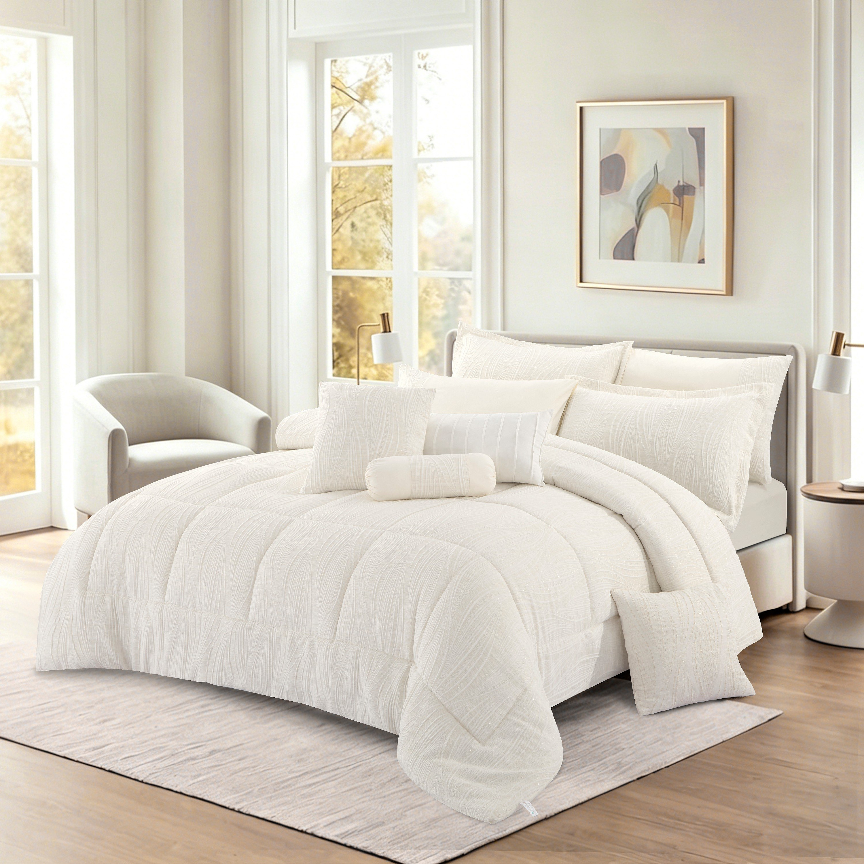Whitebliss Luracurl 10-Piece Jacquard BIAB Super King Comforter Set - 240x260 cm-hbxhomeware-hbxbedroom-image-1