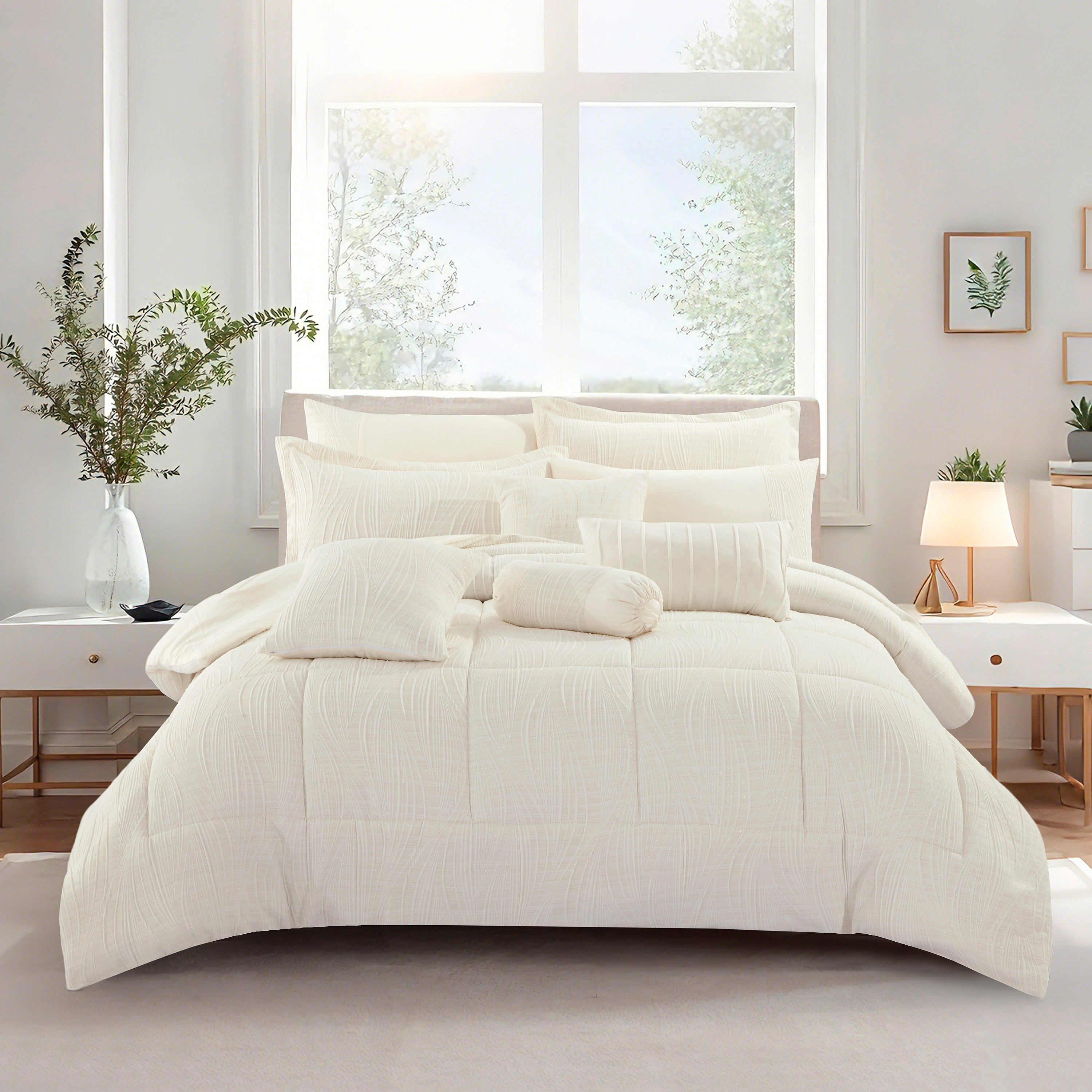 Whitebliss Luracurl 10-Piece Jacquard BIAB Super King Comforter Set - 240x260 cm-hbxhomeware-hbxbedroom-image-2