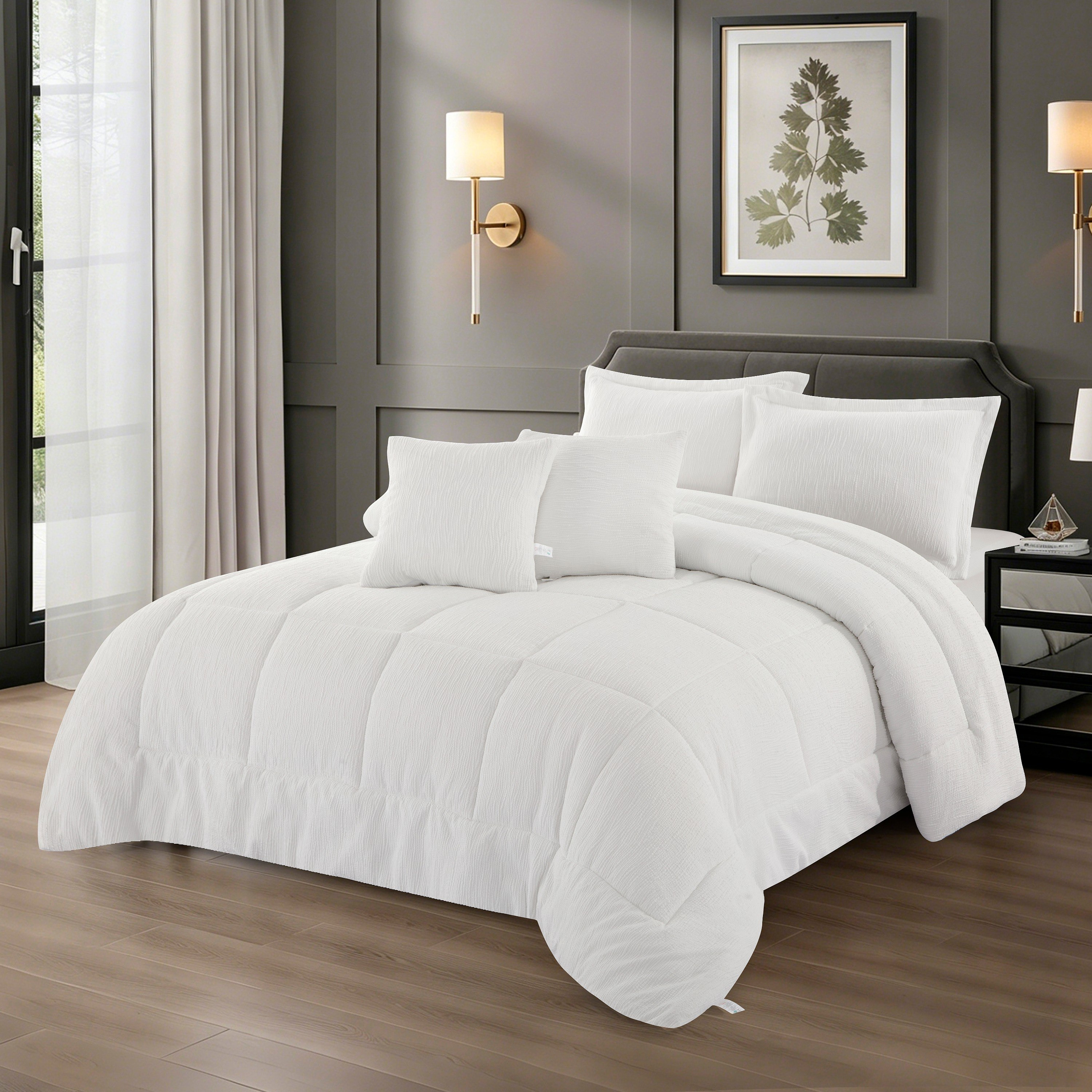 Whitebliss Curl 5-Piece King Comforter Set - 220x240 cm-hbxhomeware-hbxbedroom-image-1