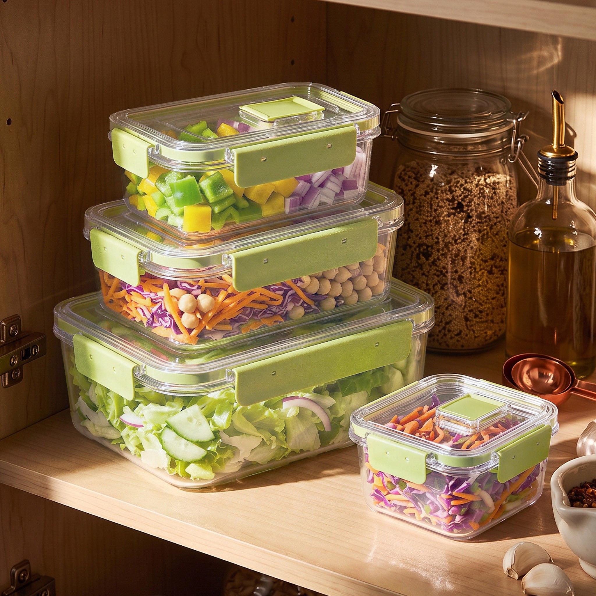 طقم حاويات مستطيلة بمشبك إغلاق 4 قطع من كليب-hbxhomeware-kitchenware-containersandjars-image-4