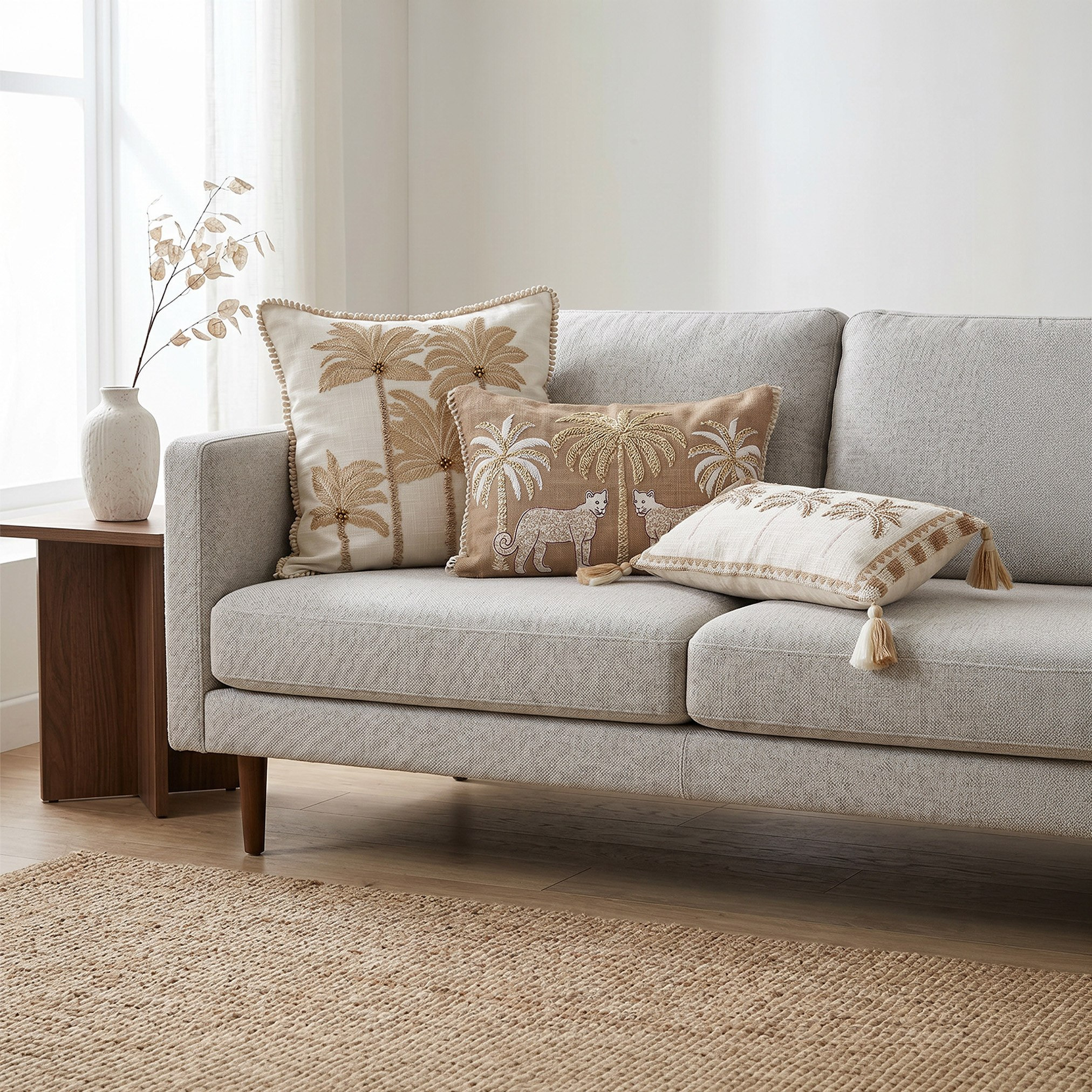 Plam Border Filled Cushion - 30x50 cm-hbxlivingroom-furnishings-cushionsandcovers-filledcushions-image-4