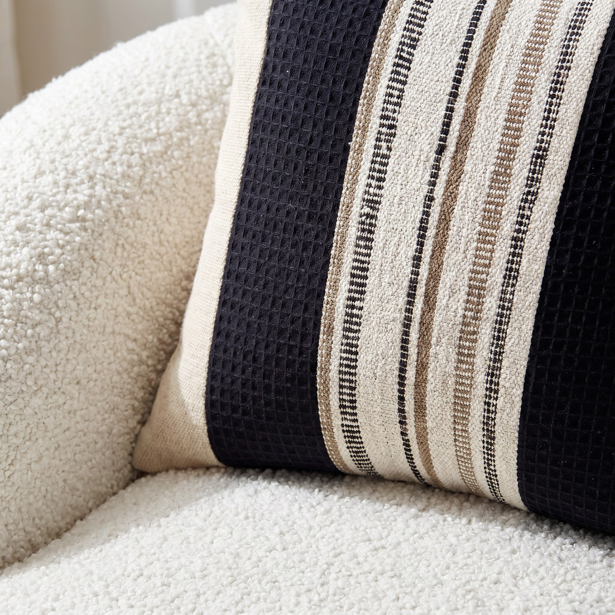 Monochrom Patch Stripe Filled Cushion - 50x50 cm-hbxlivingroom-furnishings-cushionsandcovers-filledcushions-image-3