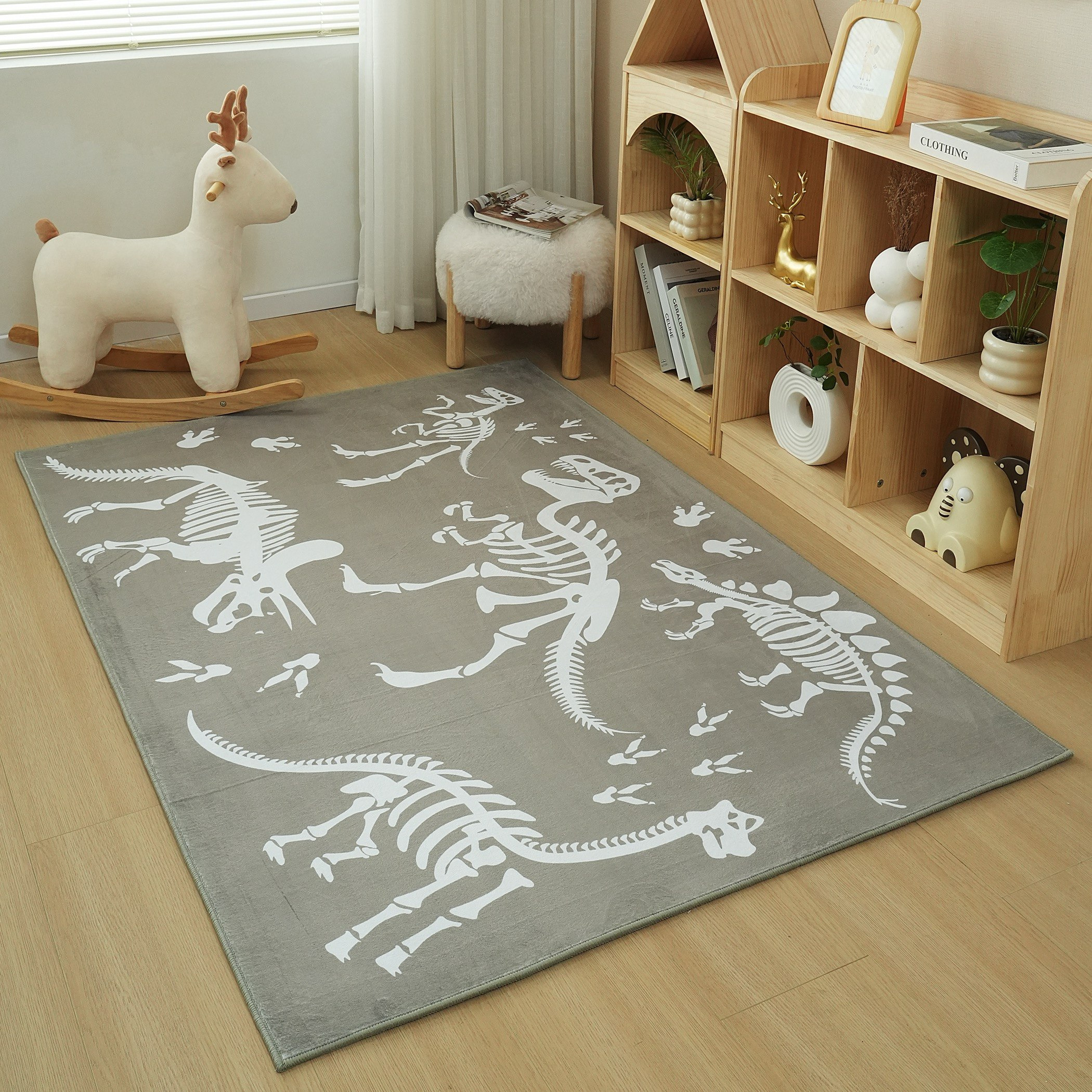 Tom Ben Dino Printed Flannel Rug - 110x160 cm-hbxdecorandfurnishings-floorcoverings-rugs-image-1