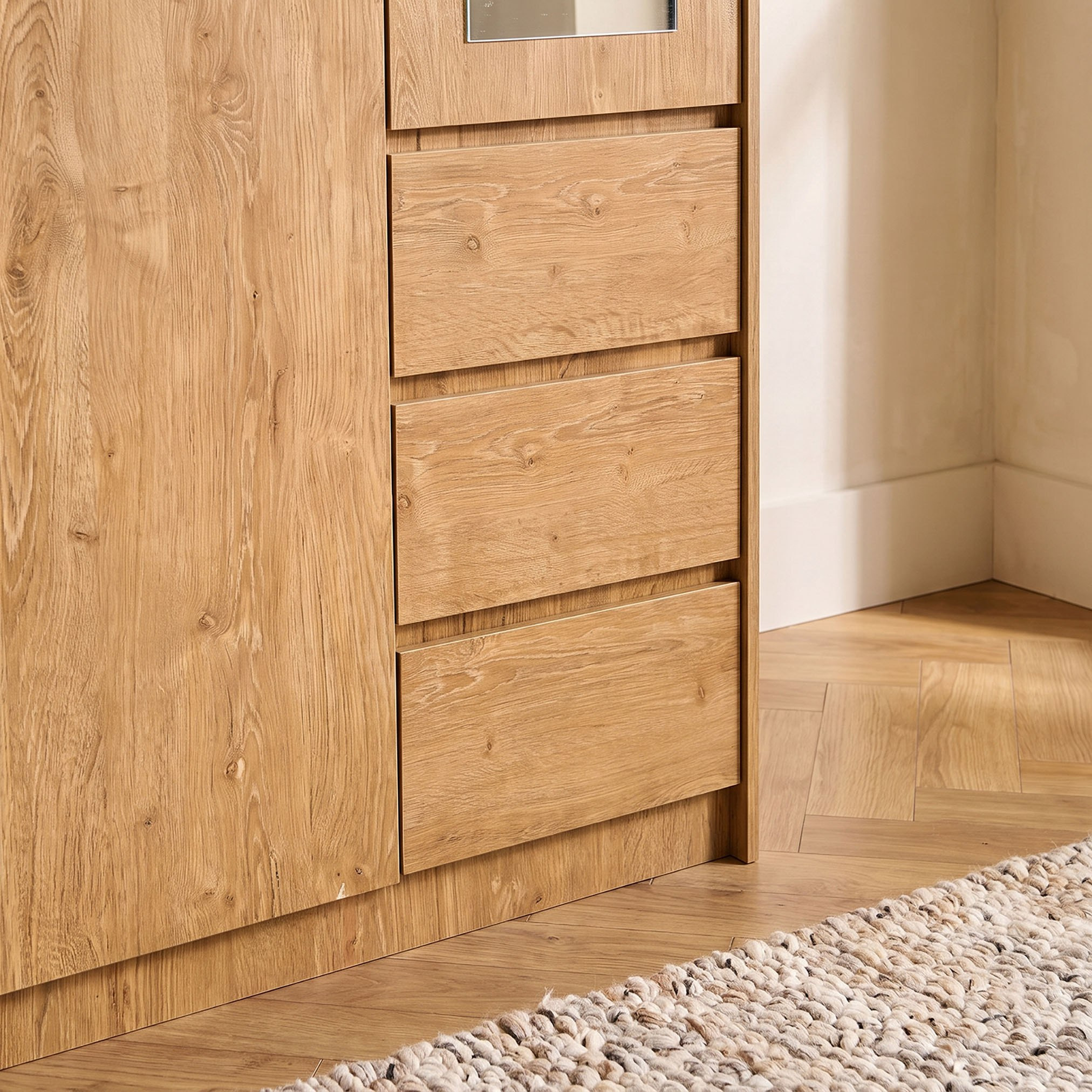 Hamburg 3-Door Wardrobe with 3 Drawers and Mirror-hbxfurniture-wardrobes-image-4
