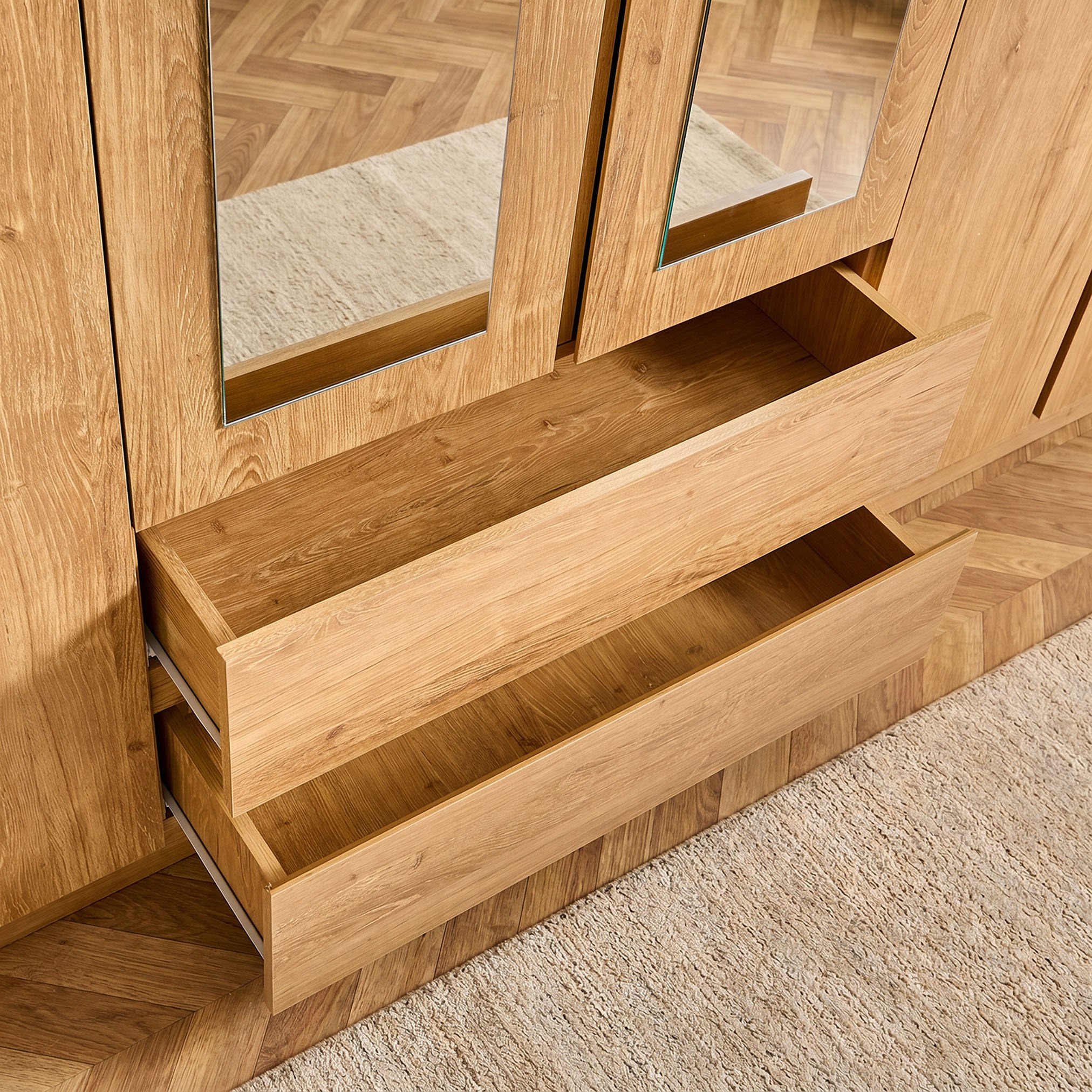 Hamburg 6-Door Wardrobe with 2 Drawers and Mirrors-hbxfurniture-wardrobes-image-6