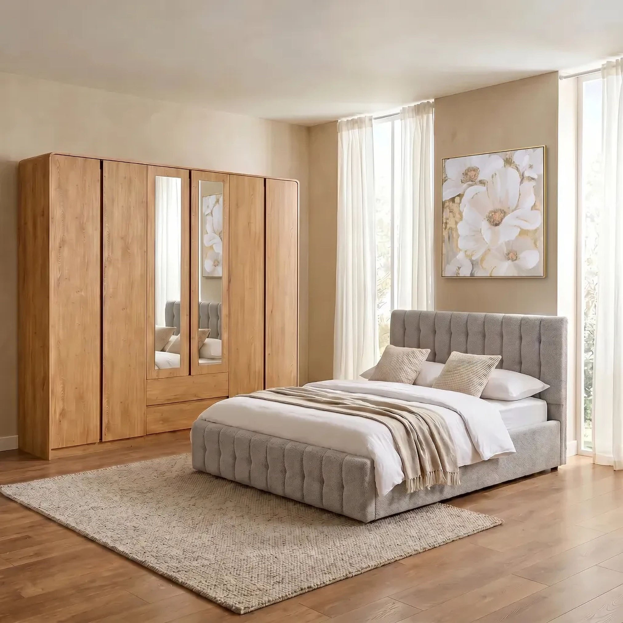 Hamburg 6-Door Wardrobe with 2 Drawers and Mirrors-hbxfurniture-wardrobes-image-7