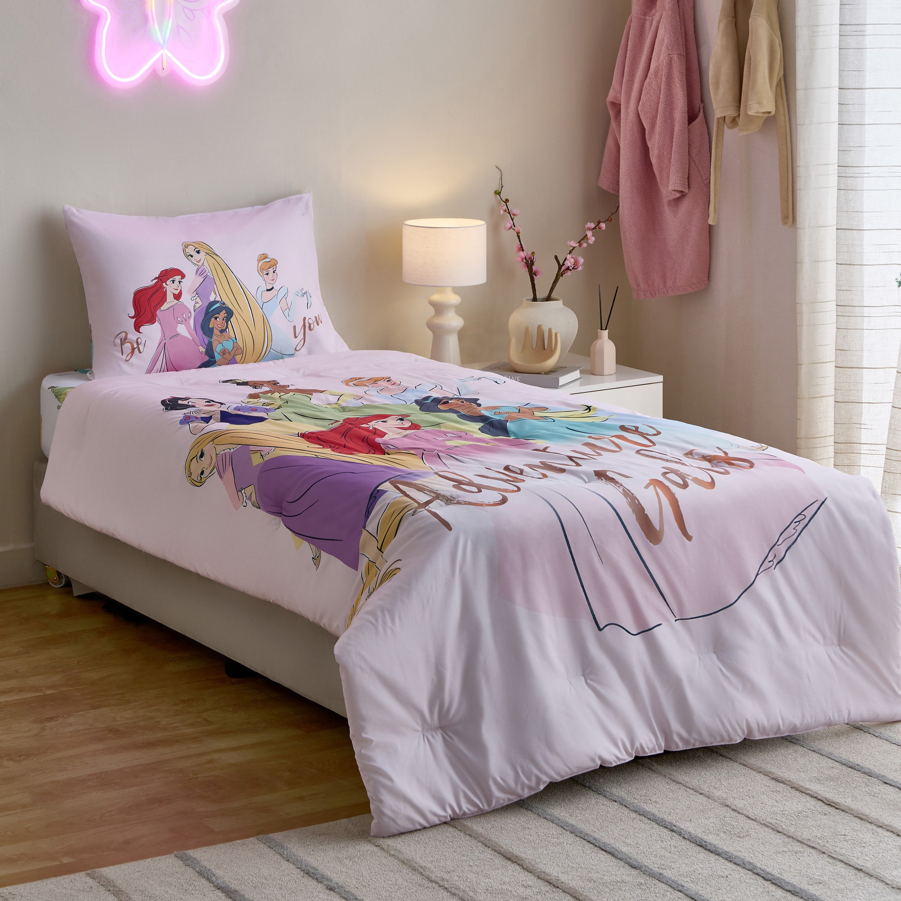 Disney Princess Microfiber BIAB 3-Piece Single Comforter Sheet Set - 135x220 cm-hbxkidsandyouth-beddingandfurnishings-comfortersets-image-10