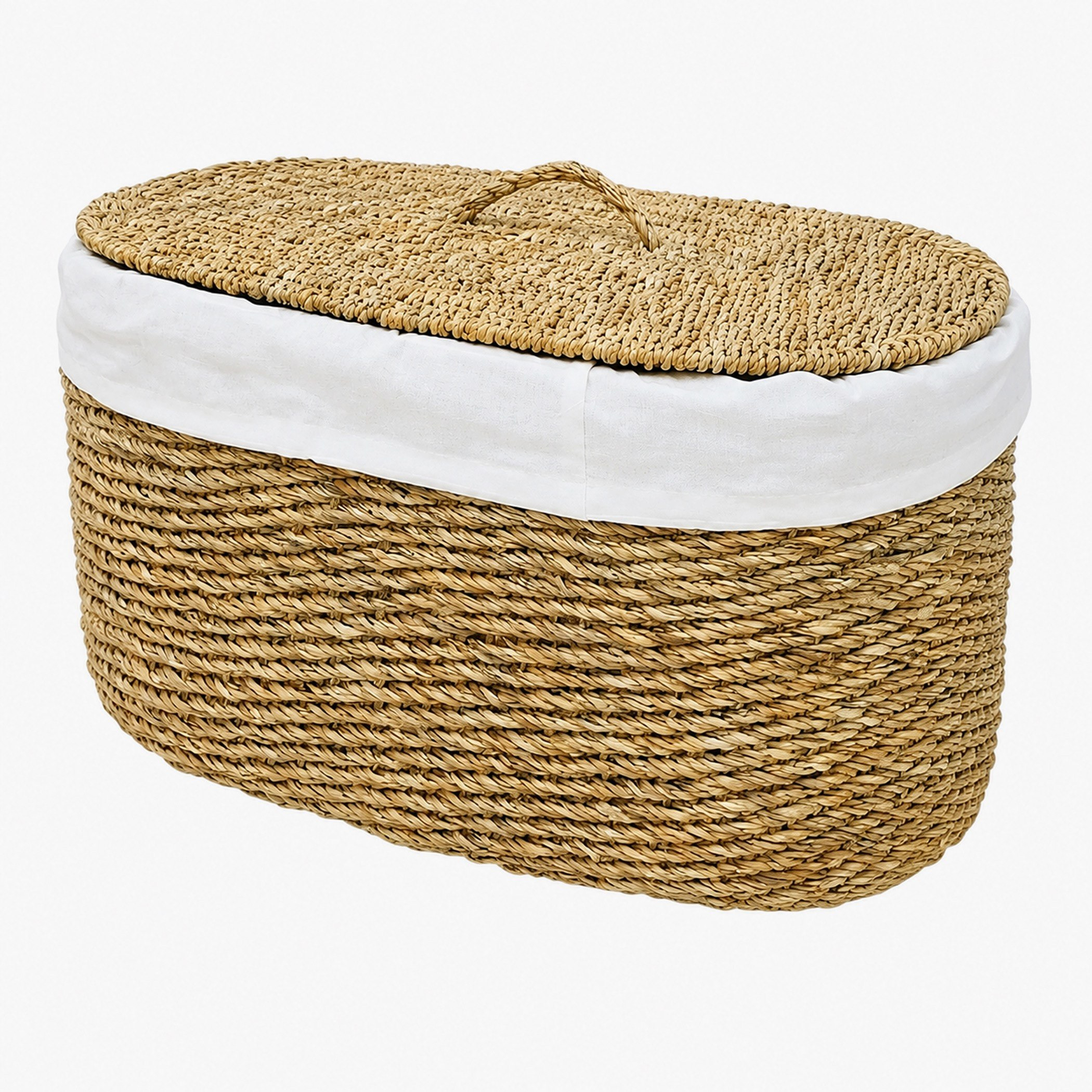 Naturaloom Oval Basket with Lid - 56x36x25 cm-hbxbedroom-bedroomaccessories-bedroomstorage-image-5