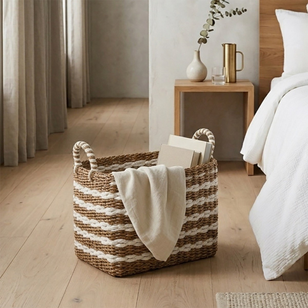 سلة تخزين مربعة من ناتشورالوم - 30×30×30 سم-hbxbedroom-bedroomaccessories-bedroomstorage-image-2