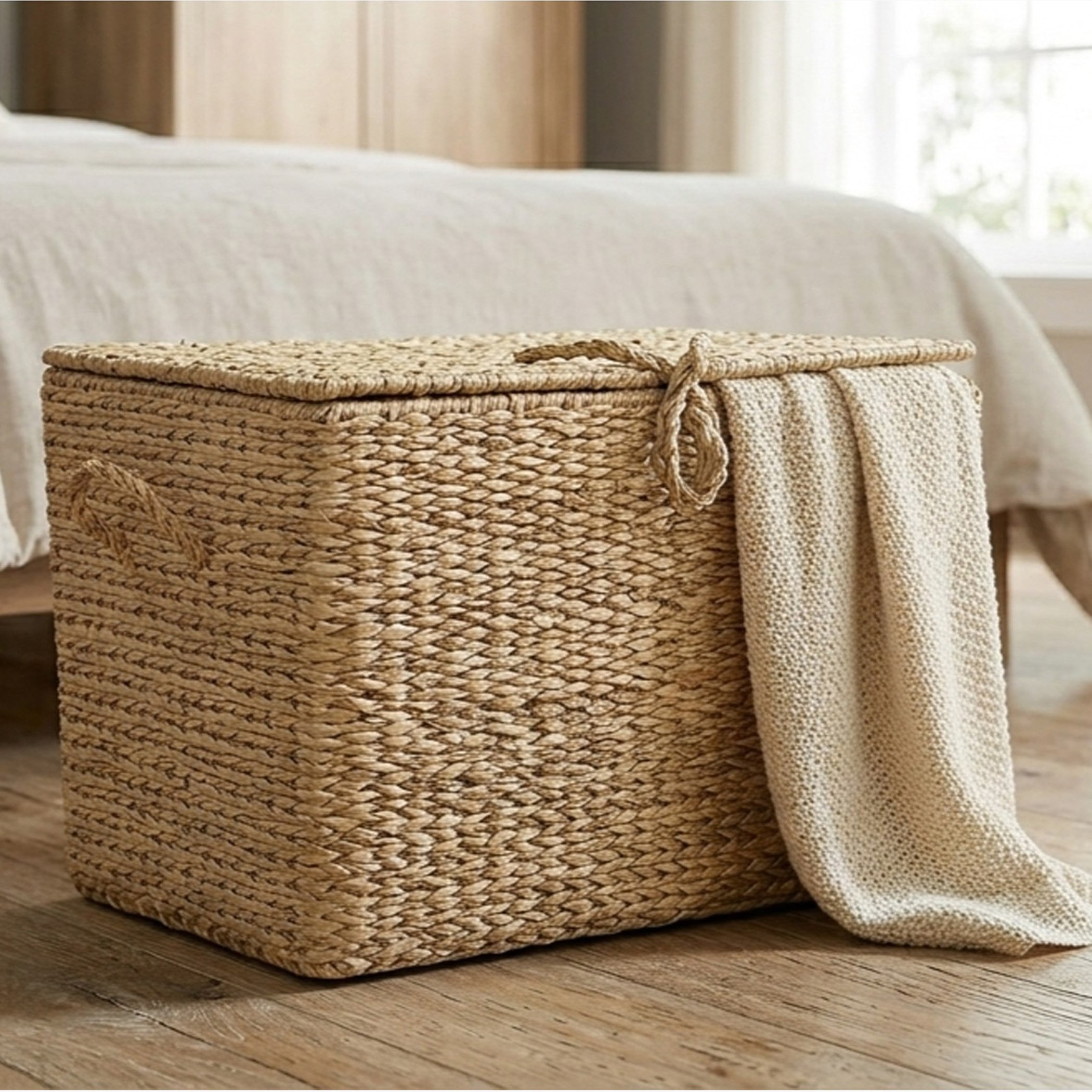 Naturaloom Rectangular Trunk with Iron Frame Inside - 40x28x20 cm-hbxbedroom-bedroomaccessories-bedroomstorage-image-1