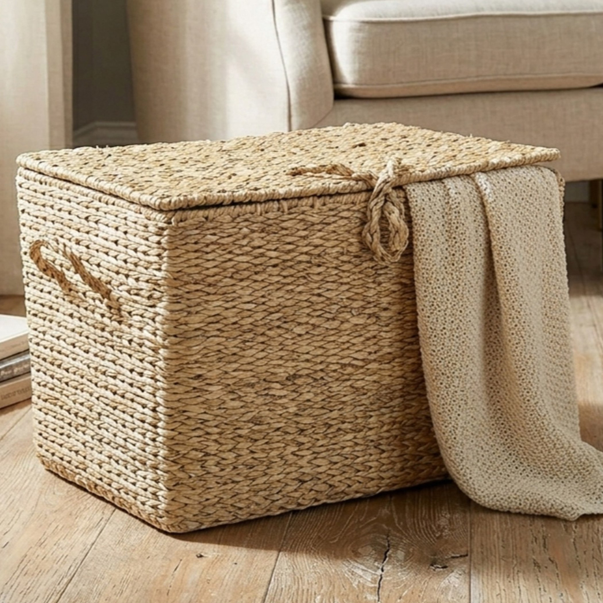 Naturaloom Rectangular Trunk with Iron Frame Inside - 40x28x20 cm-hbxbedroom-bedroomaccessories-bedroomstorage-image-2