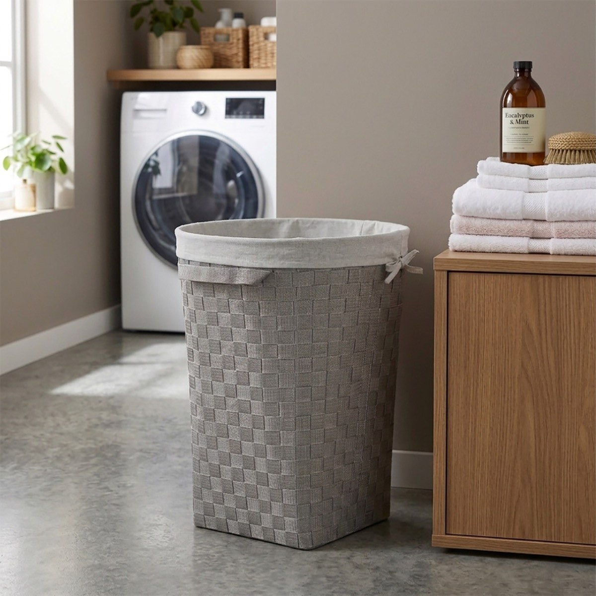 Strap Laundry Hamper - 40.6x40.6x53 cm-hbxbathroom-bathroomstorage-laundryhampers-image-1