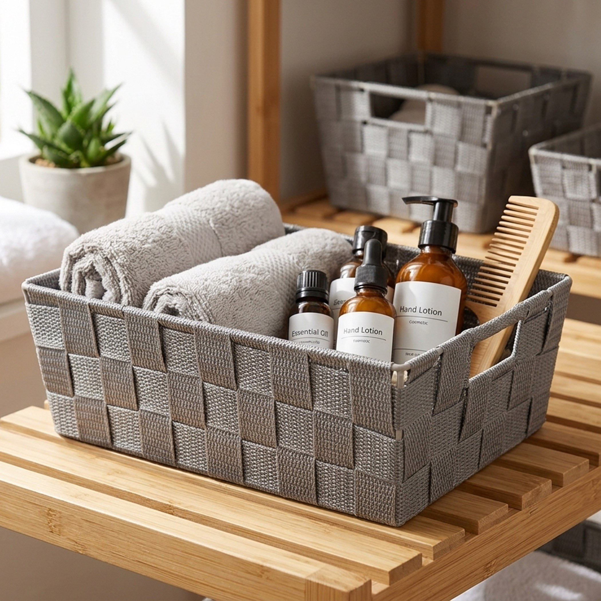 Strap Multiuitlity Basket - 28x20x10 cm-hbxhomeware-hbxbathroom-image-2