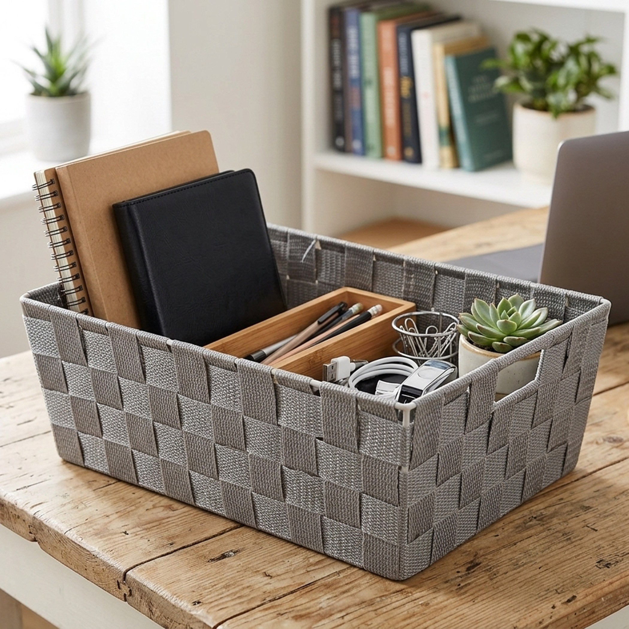 Strap Multiuitlity Basket - 32x24x12 cm-hbxhomeware-hbxbathroom-image-2