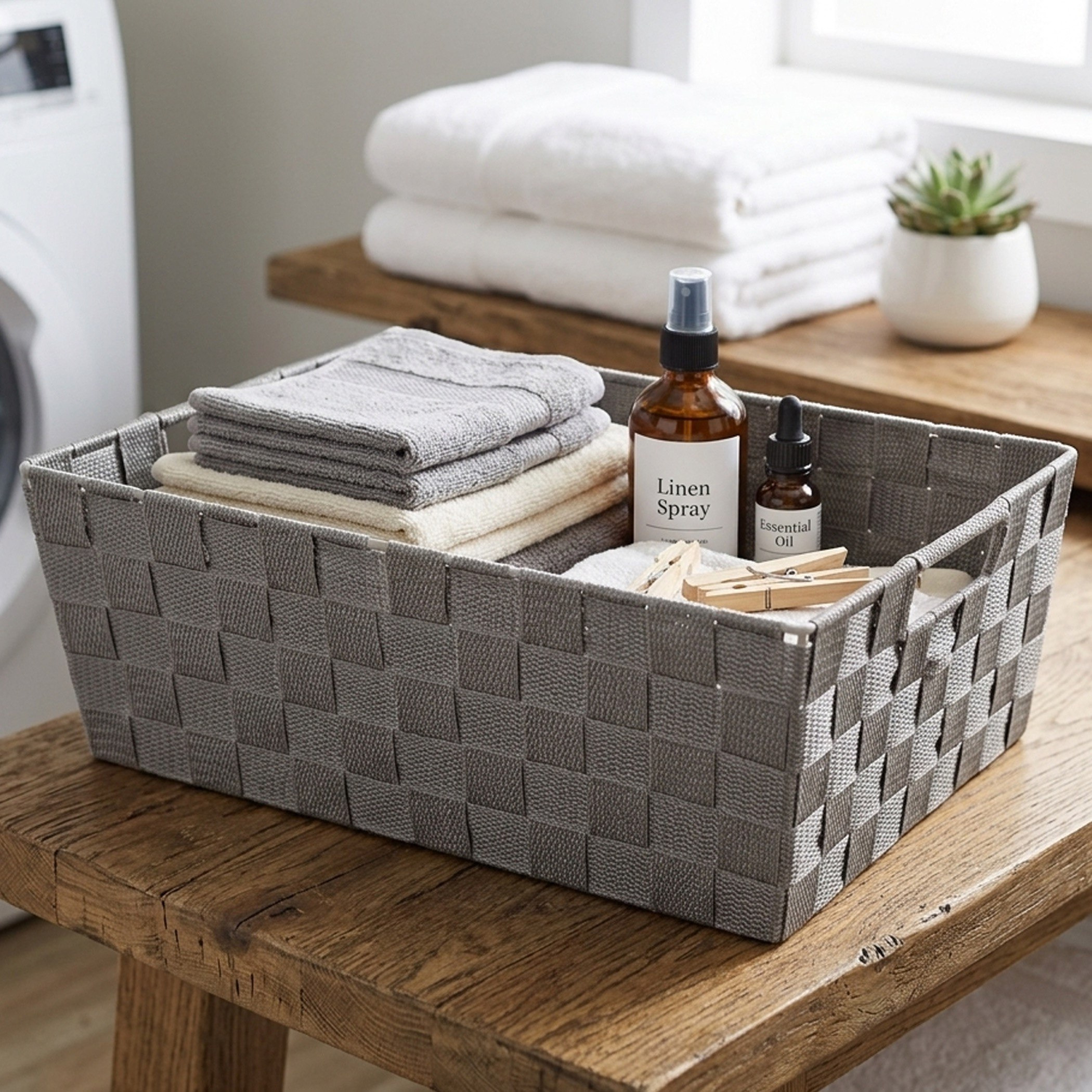 Strap Multiuitlity Basket - 36x27x13 cm-hbxhomeware-hbxbathroom-image-2