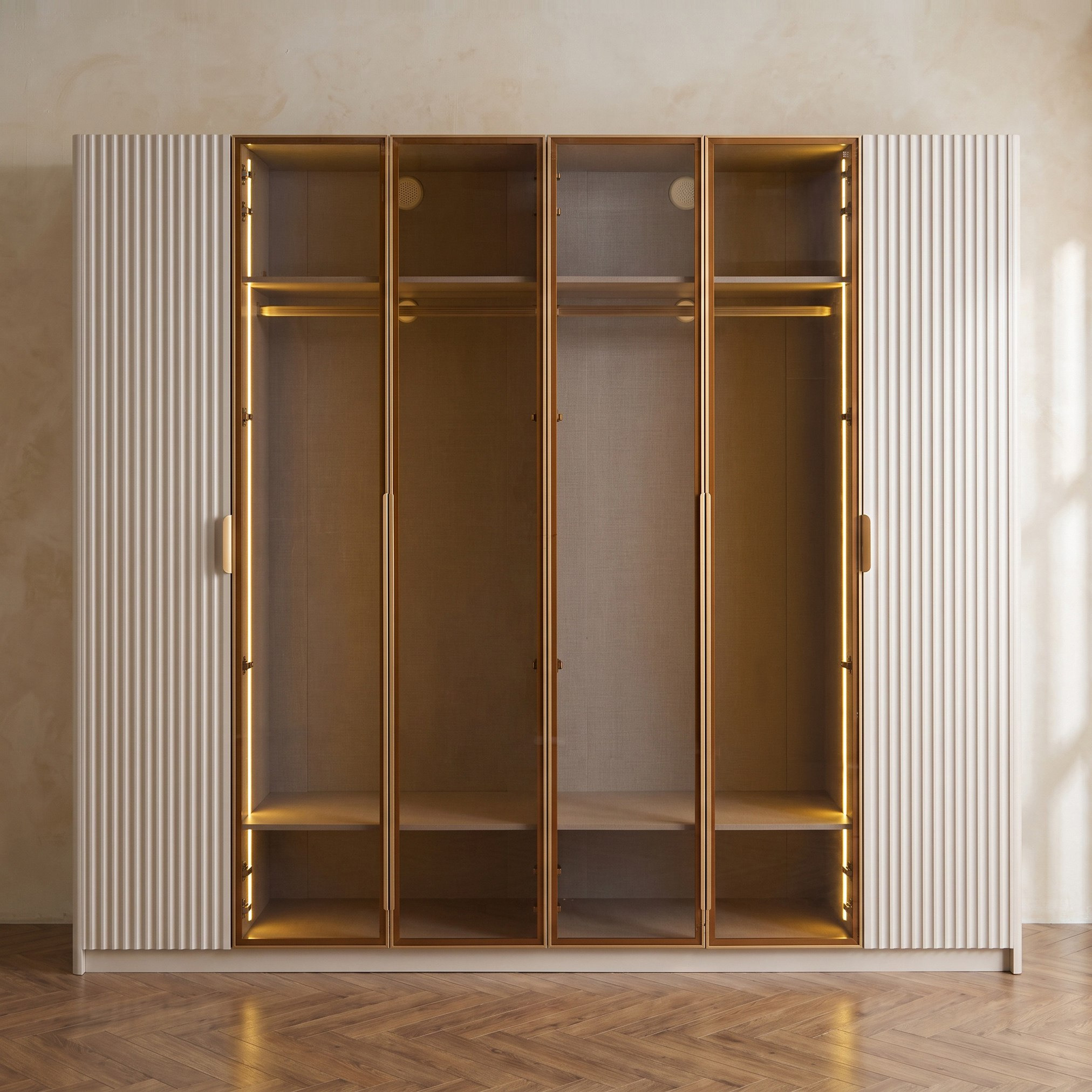 Siena 6-Door Transparent Glass Wardrobe-hbxfurniture-wardrobes-image-4