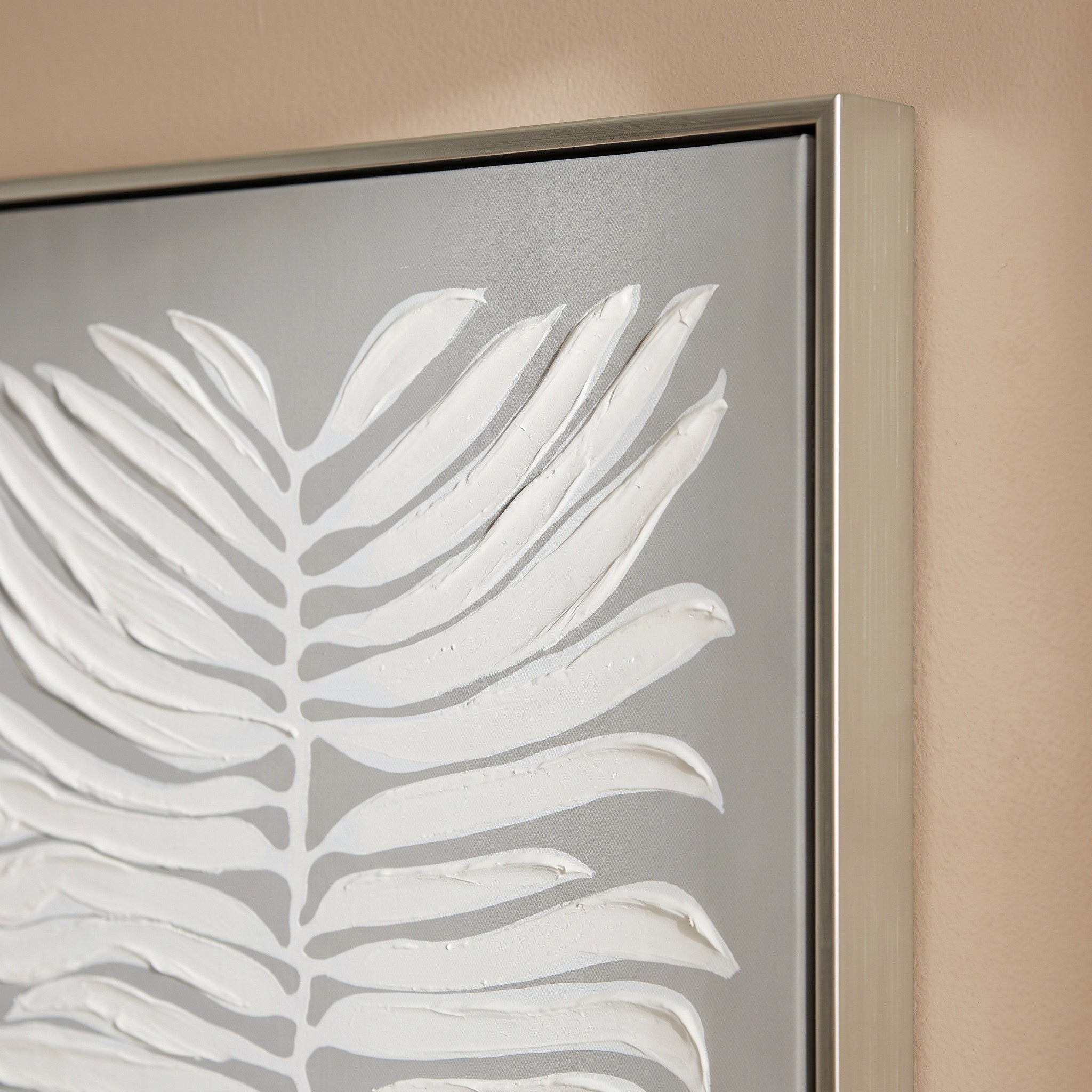 Aran Territorial Leaves 60% Hand Painted Framed Canvas Art - 50x3.8x100 cm-hbxhomeware-hbxdecorandfurnishings-image-2