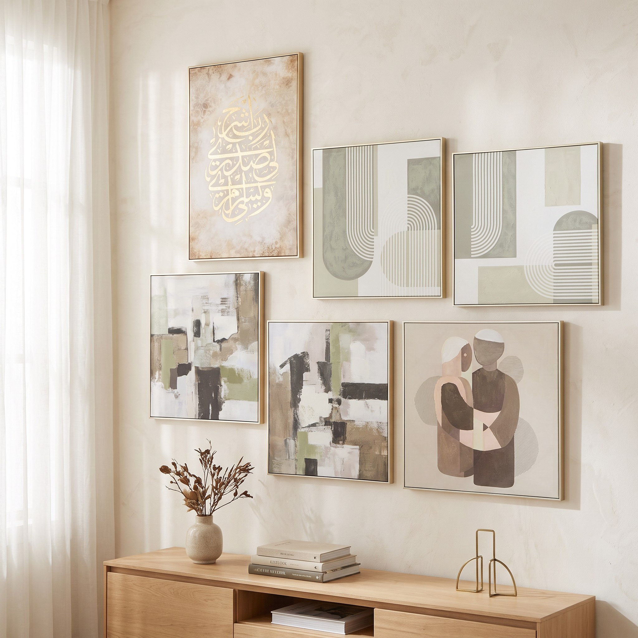 Aran 2-Piece Geometric Sync 60% Hand Painted Canvas Art Set - 80x3x80 cm-hbxhomeware-hbxdecorandfurnishings-image-4