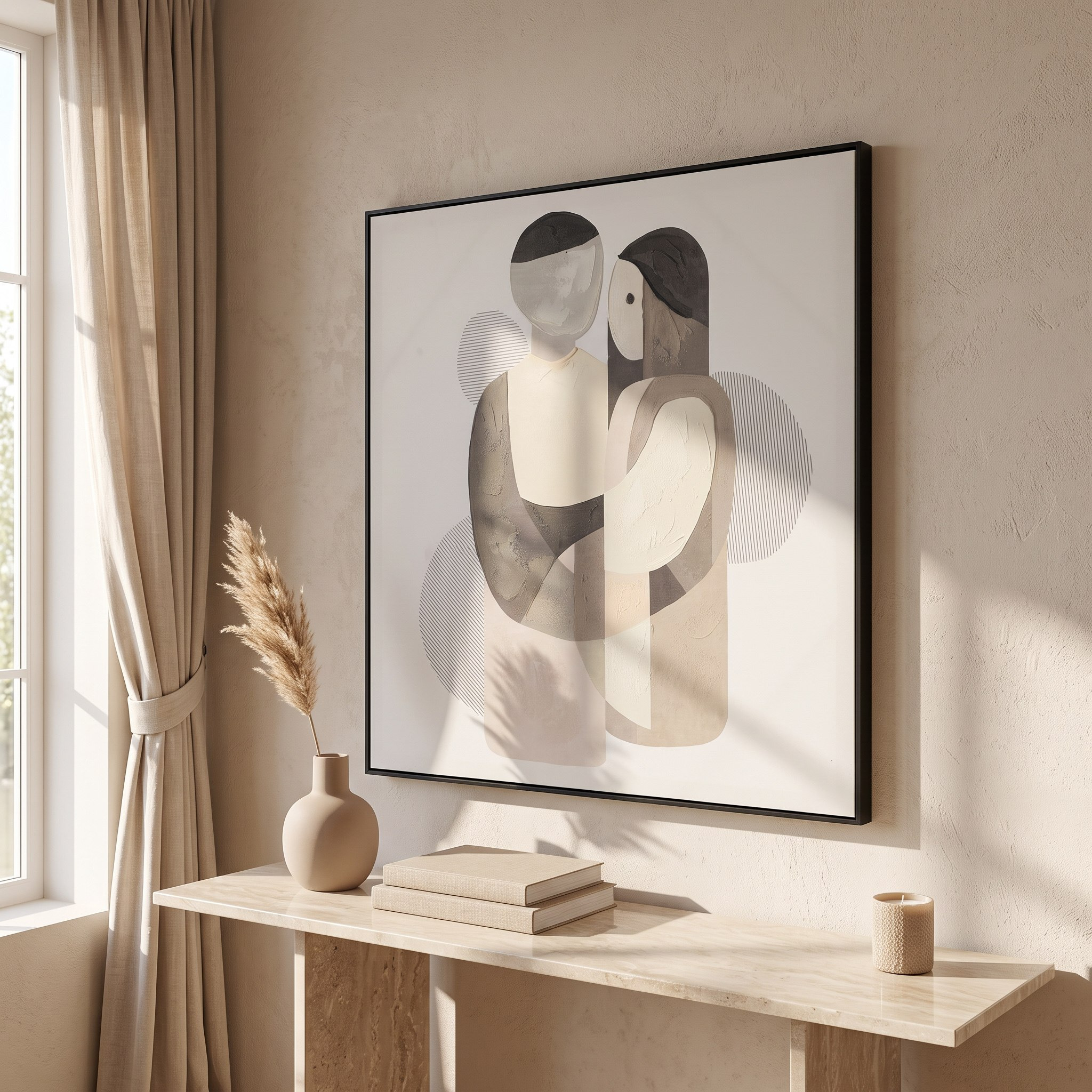 Aran Family 60% Hand Painted Canvas Art - 80x3x80 cm-hbxhomeware-hbxdecorandfurnishings-image-1
