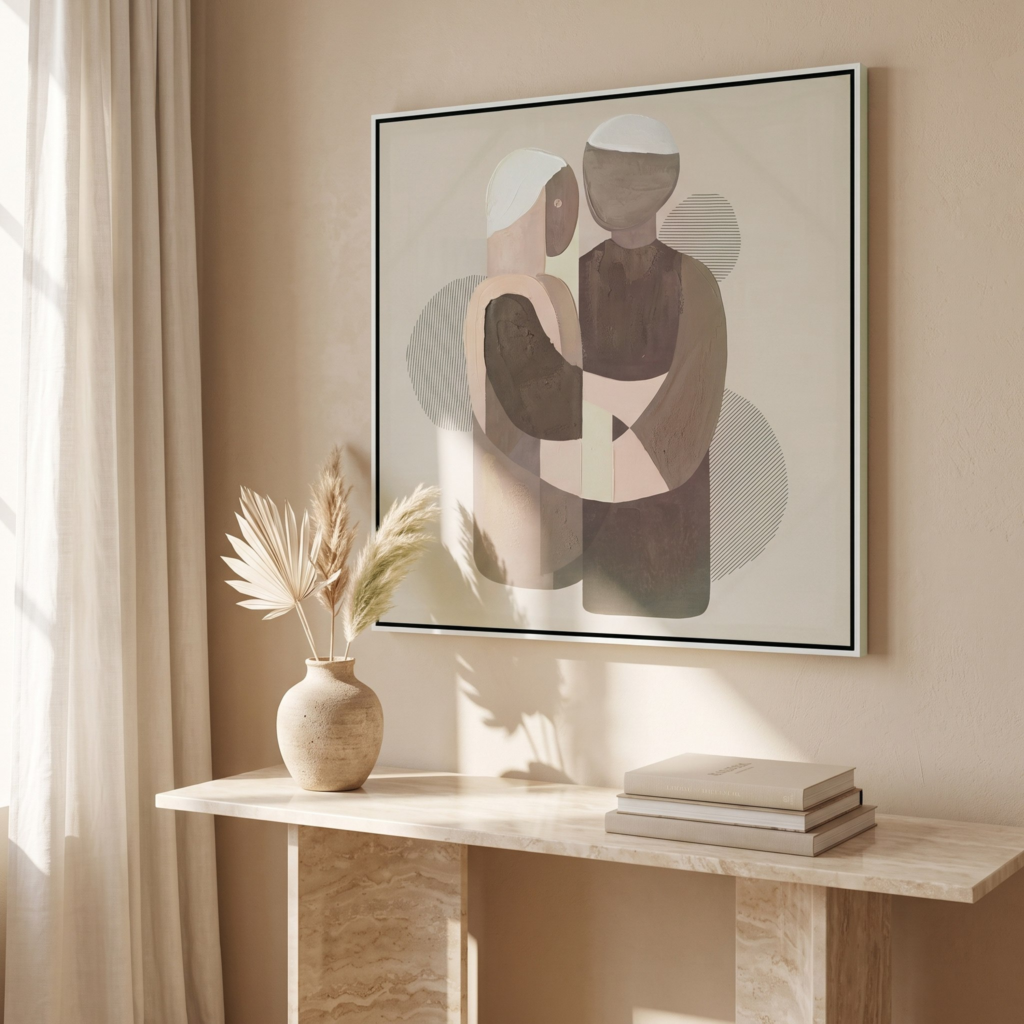 Aran Togetherness 60% Hand Painted Canvas Art - 80x3x80 cm-hbxhomeware-hbxdecorandfurnishings-image-1