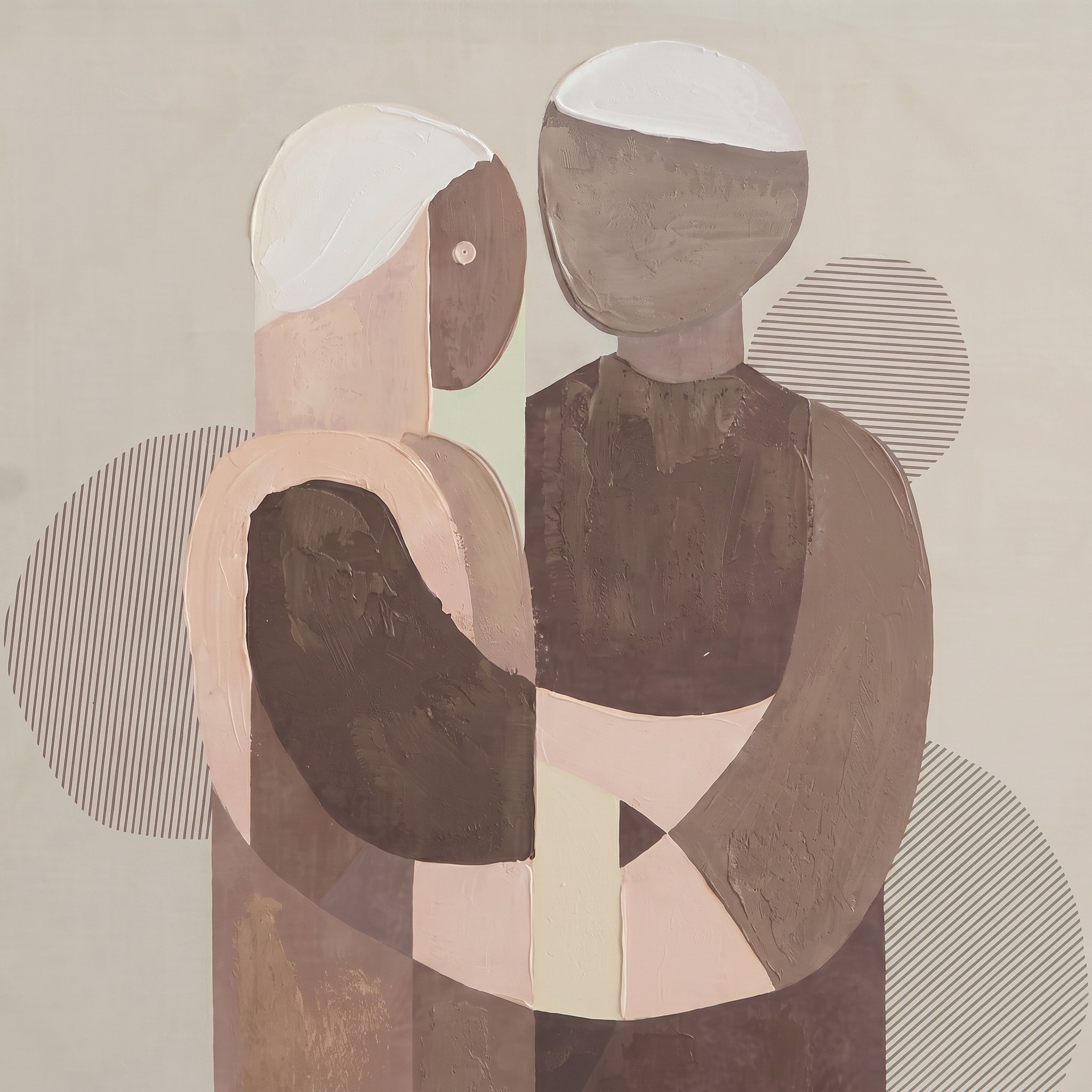 Aran Togetherness 60% Hand Painted Canvas Art - 80x3x80 cm-hbxhomeware-hbxdecorandfurnishings-image-2