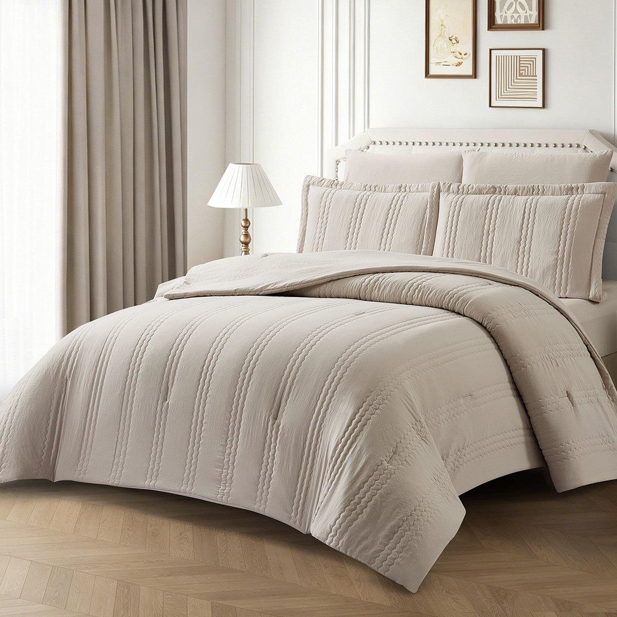 Braxton Jumbo Quilted 6-Piece BIAB King Comforter Set - 220x240 cm-hbxhomeware-hbxbedroom-image-1