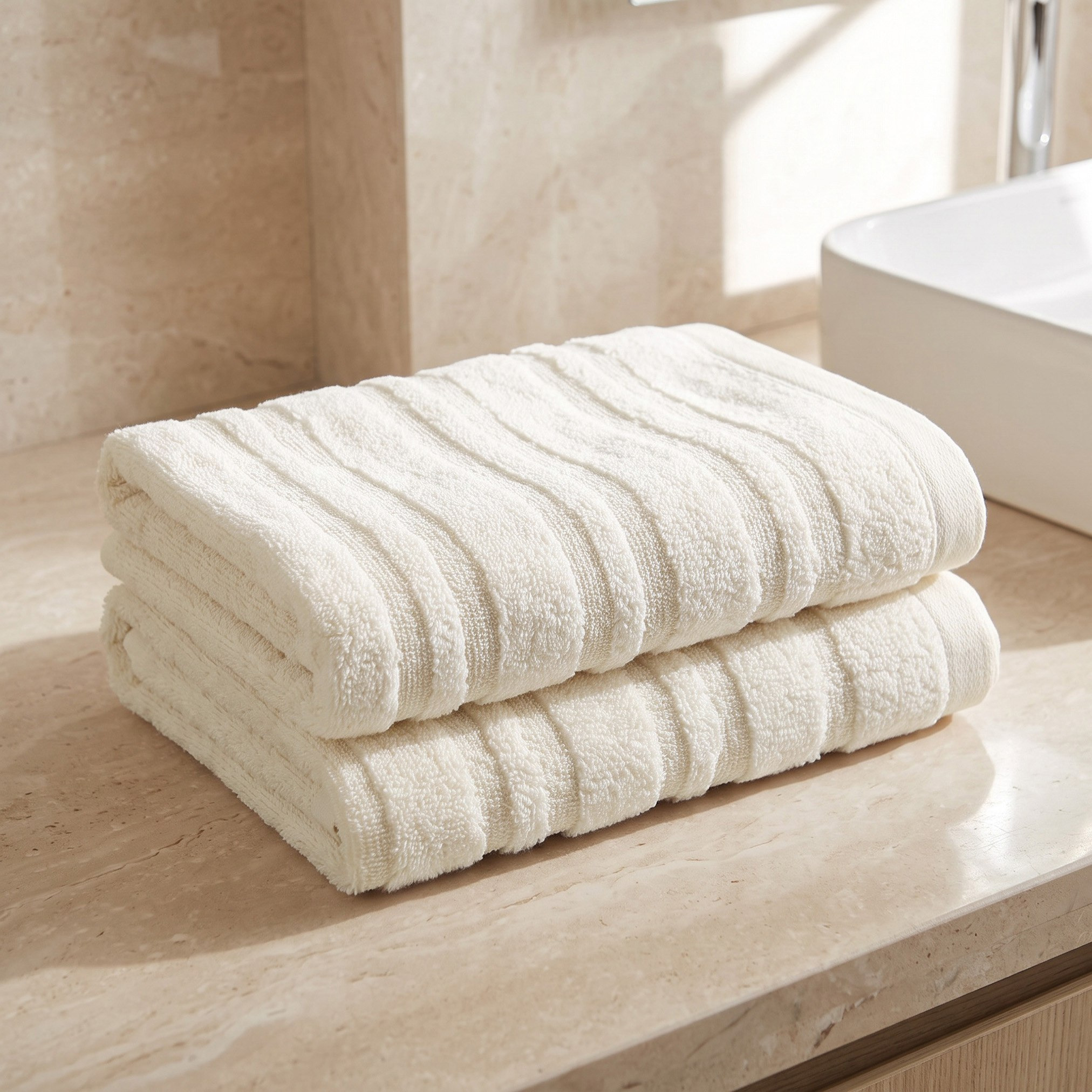 طقم مناشف يد قطن قطعتين من بيرفورمانس - 50x90 سم-hbxbathroom-bathroomtextiles-image-1