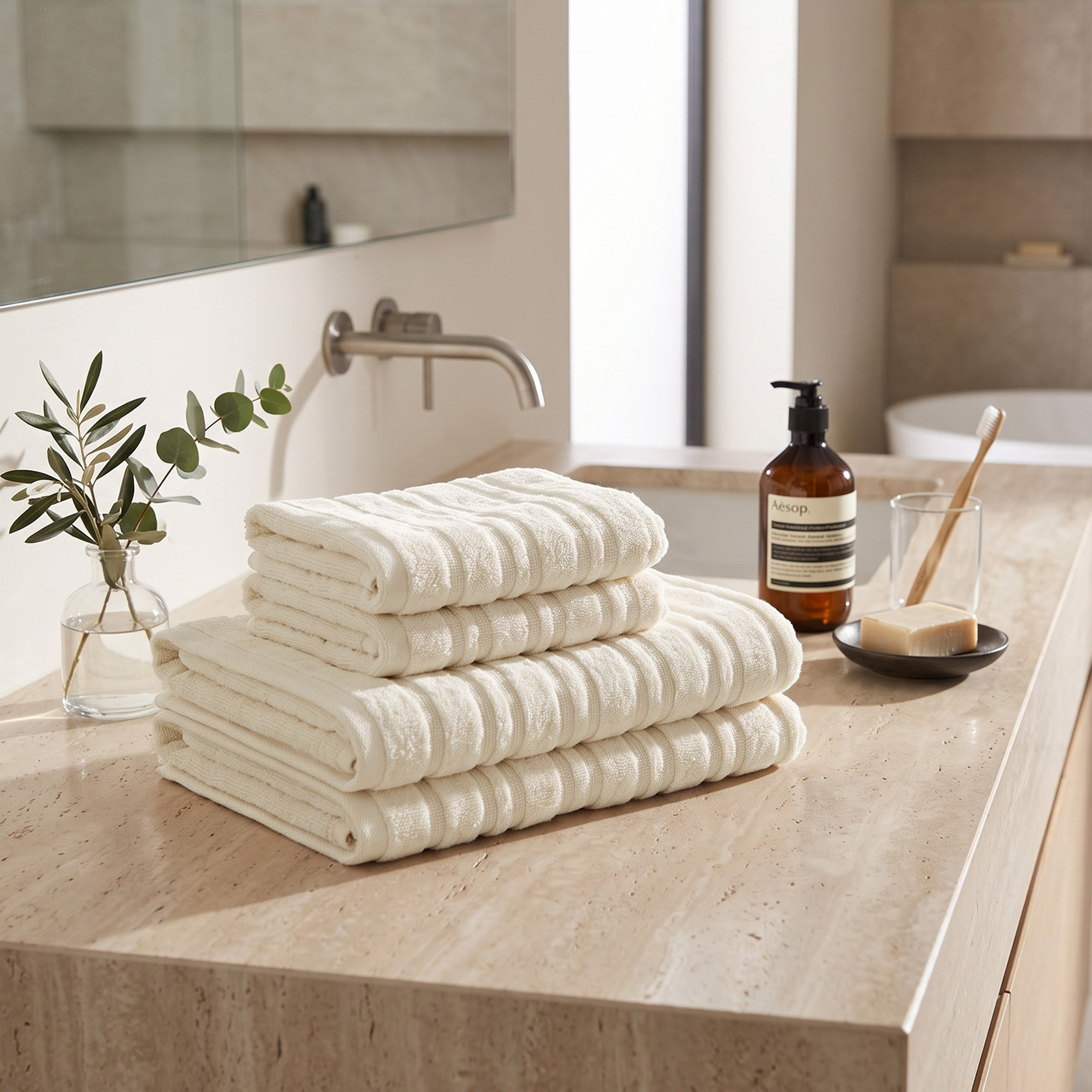 طقم مناشف يد قطن قطعتين من بيرفورمانس - 50x90 سم-hbxbathroom-bathroomtextiles-image-4