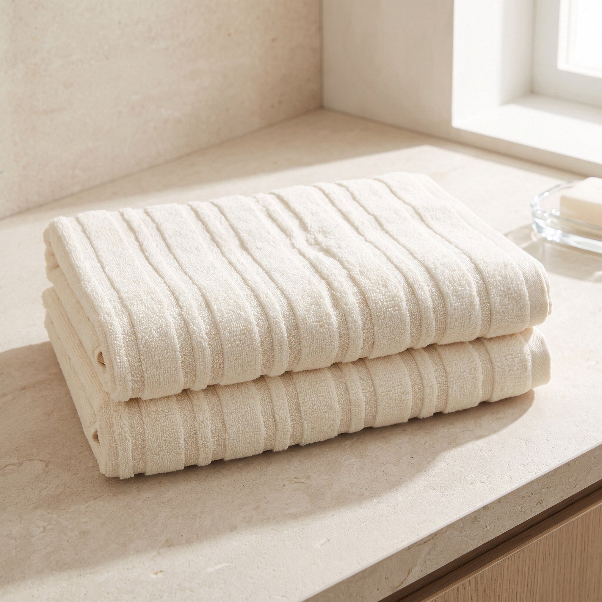 طقم مناشف حمام قطن قطعتين من بيرفورمانس - 70x140 سم-hbxbathroom-bathroomtextiles-image-1