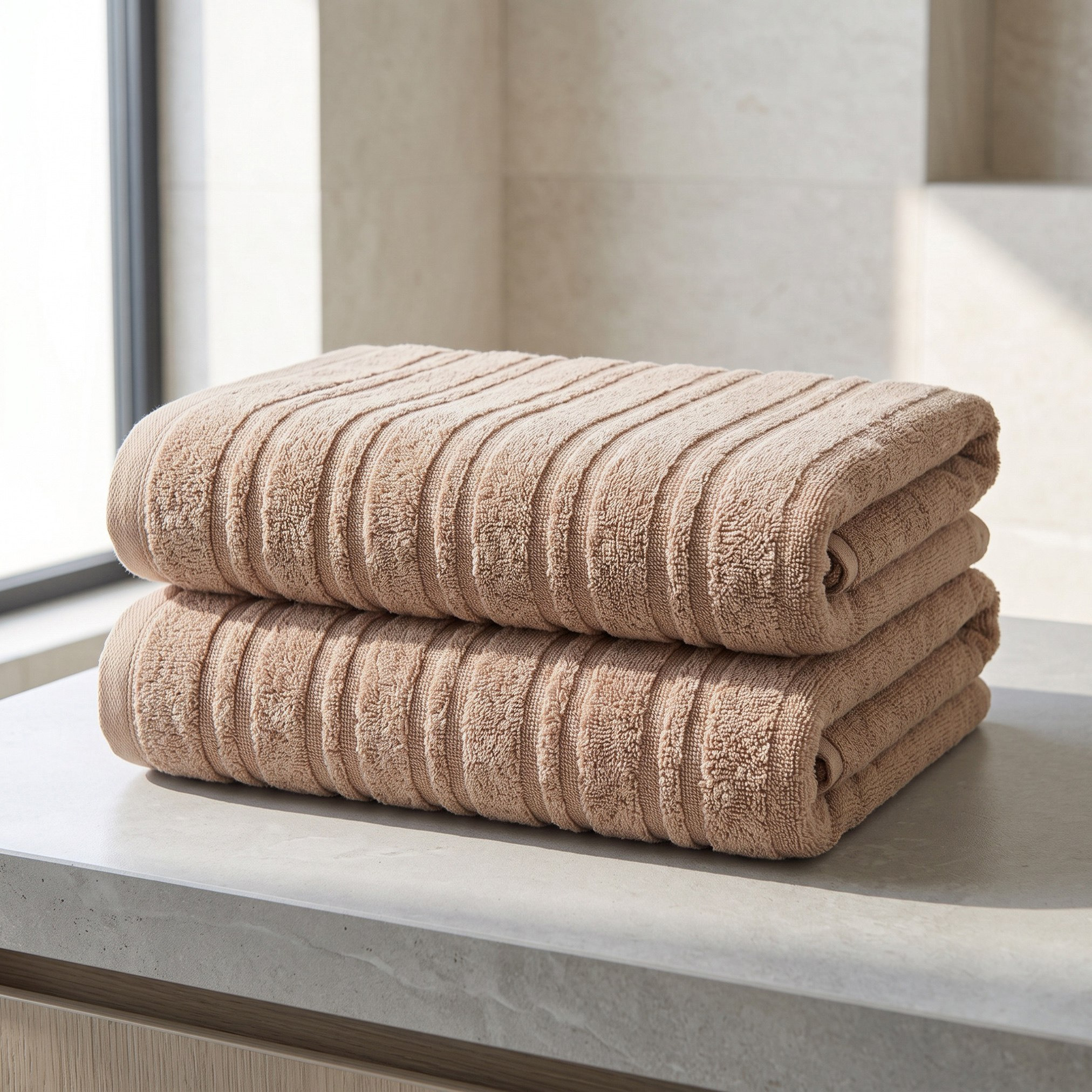 طقم مناشف حمام قطن قطعتين من بيرفورمانس - 70x140 سم-hbxbathroom-bathroomtextiles-image-1