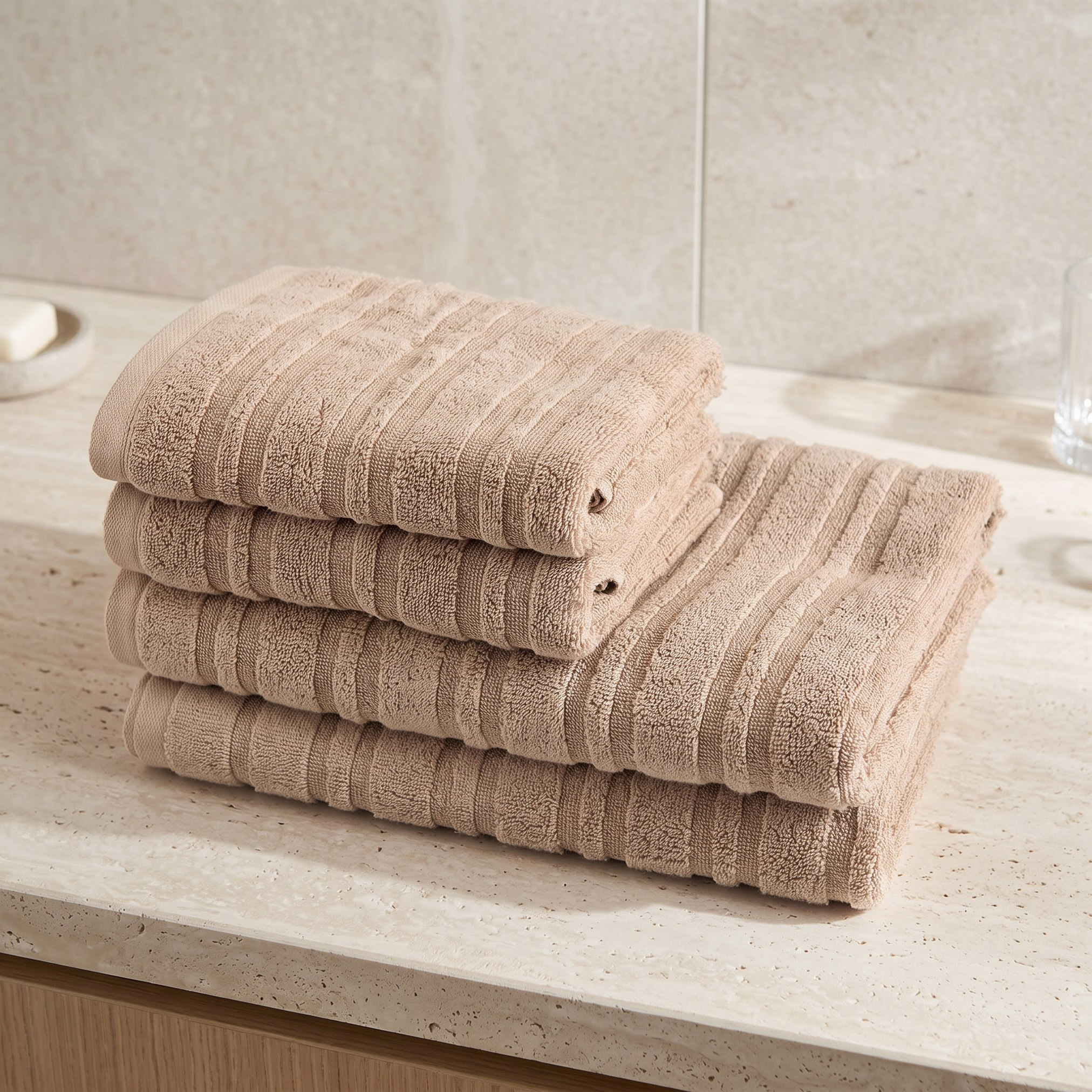 طقم مناشف حمام قطن قطعتين من بيرفورمانس - 70x140 سم-hbxbathroom-bathroomtextiles-image-4