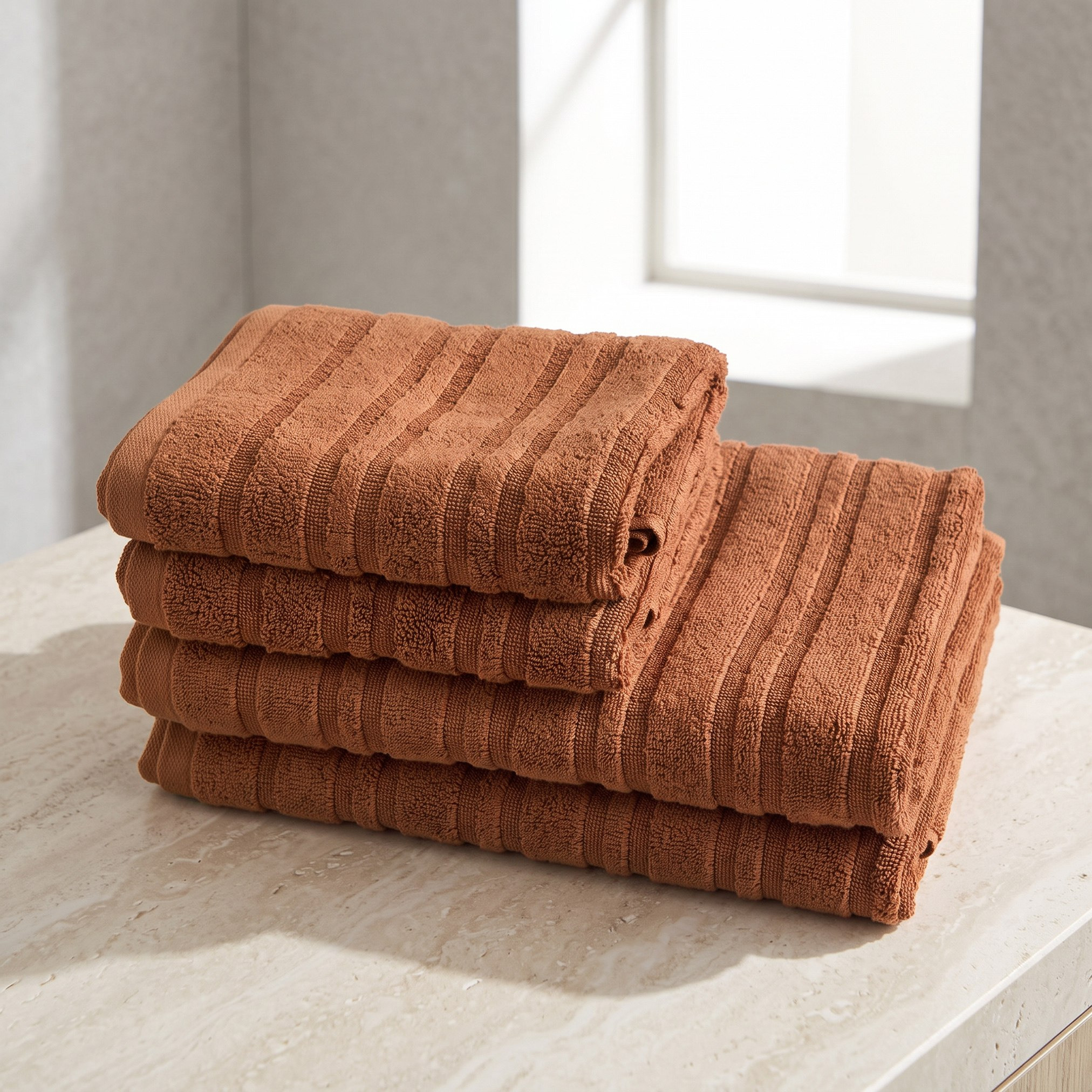 طقم مناشف حمام قطن قطعتين من بيرفورمانس - 70x140 سم-hbxbathroom-bathroomtextiles-image-4