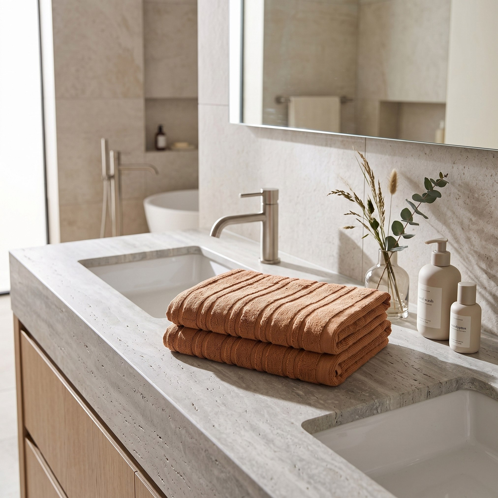 طقم مناشف حمام قطن قطعتين من بيرفورمانس - 70x140 سم-hbxbathroom-bathroomtextiles-image-5