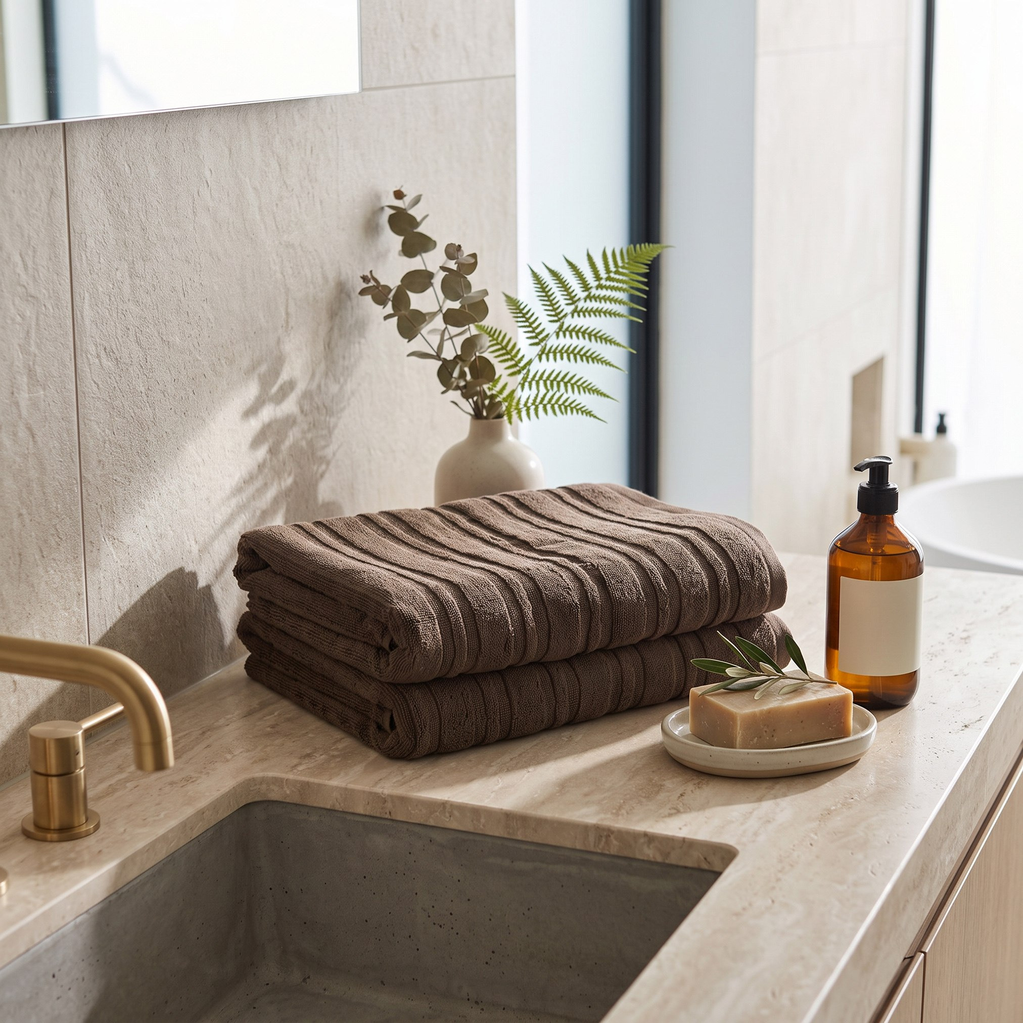طقم مناشف حمام قطن قطعتين من بيرفورمانس - 70x140 سم-hbxbathroom-bathroomtextiles-image-5