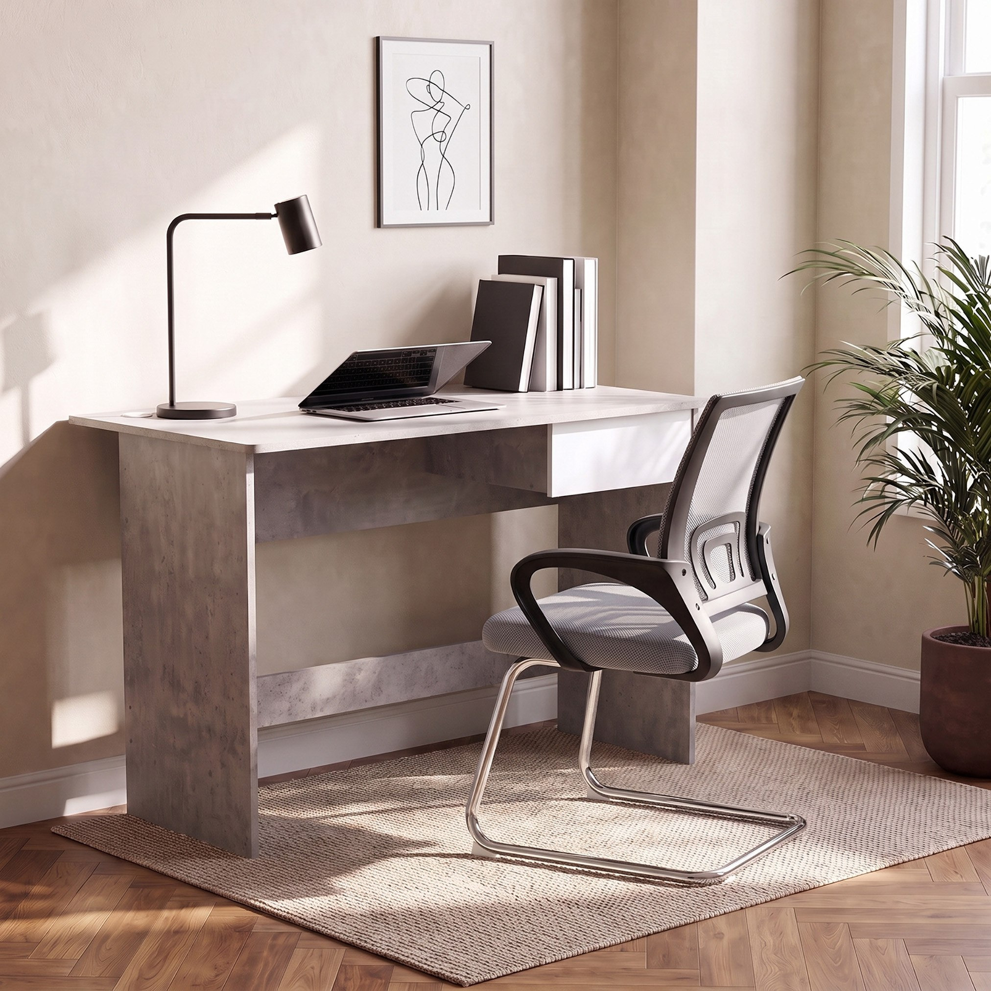 Alford Patara Nxt 1-Drawer Large Study Desk-hbxfurniture-office-desks-image-6