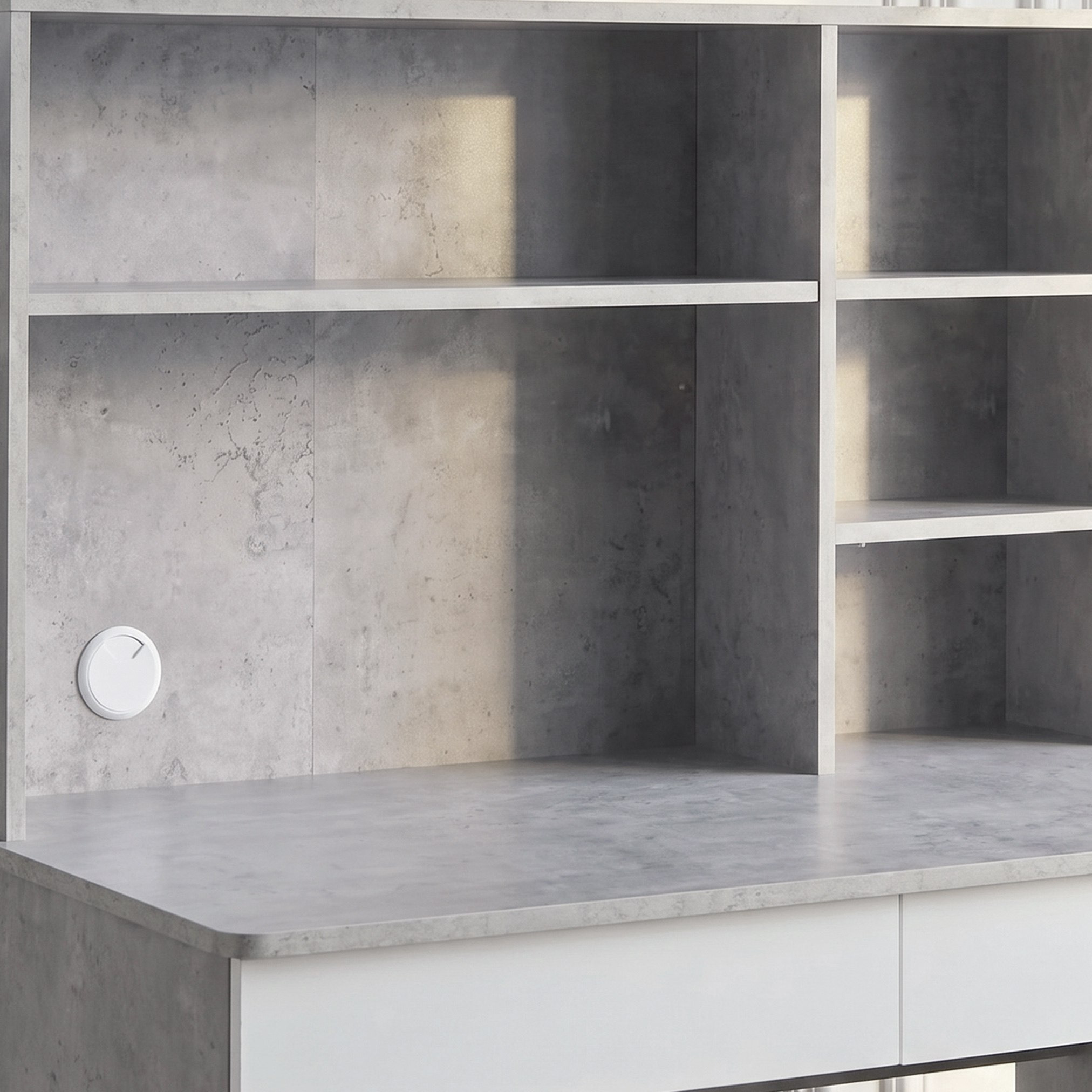Alford Patara Nxt Twin Drawer Study Desk with Hutch-hbxfurniture-office-desks-image-3