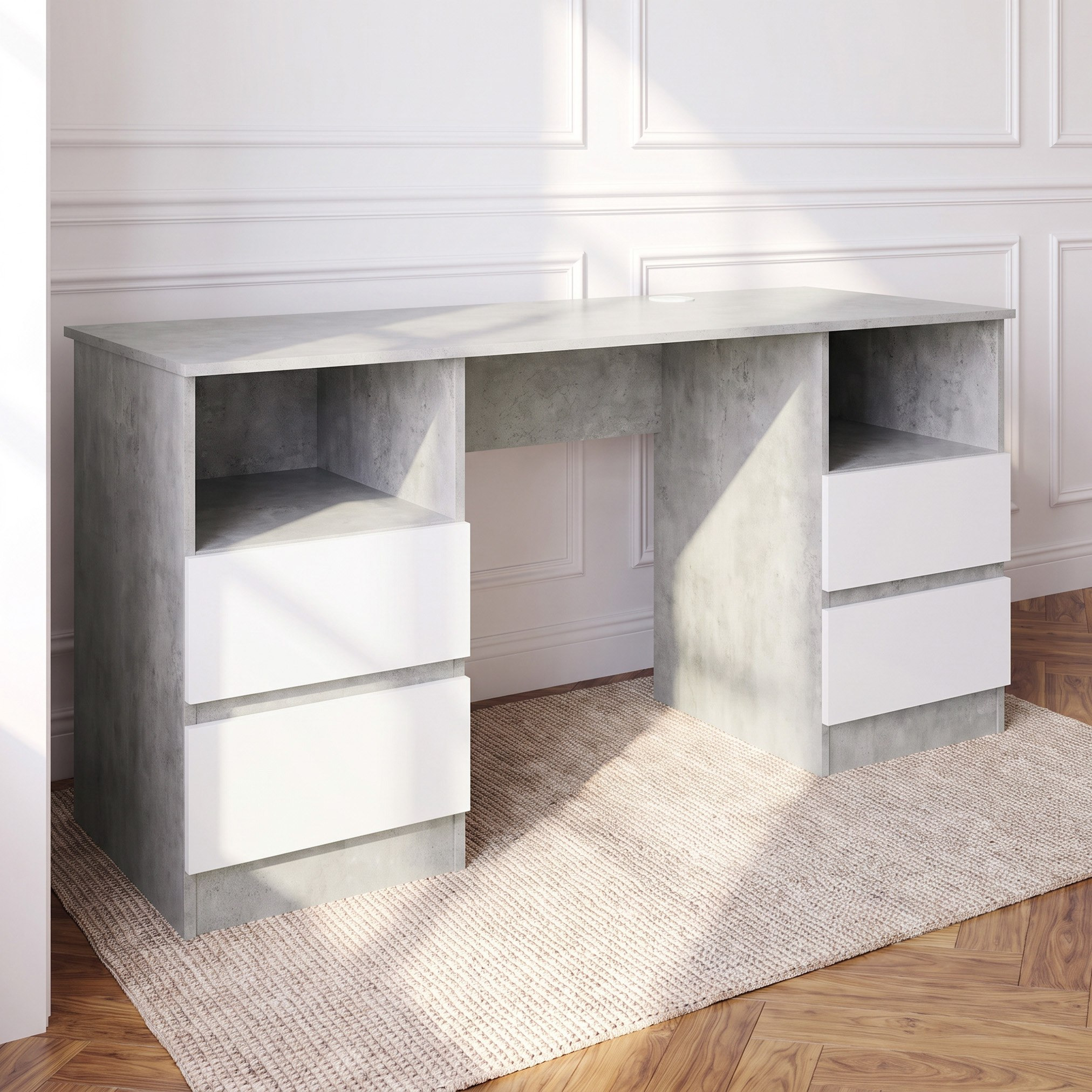 Alford Patara Nxt 4-Drawer Large Study Desk-hbxfurniture-office-desks-image-1