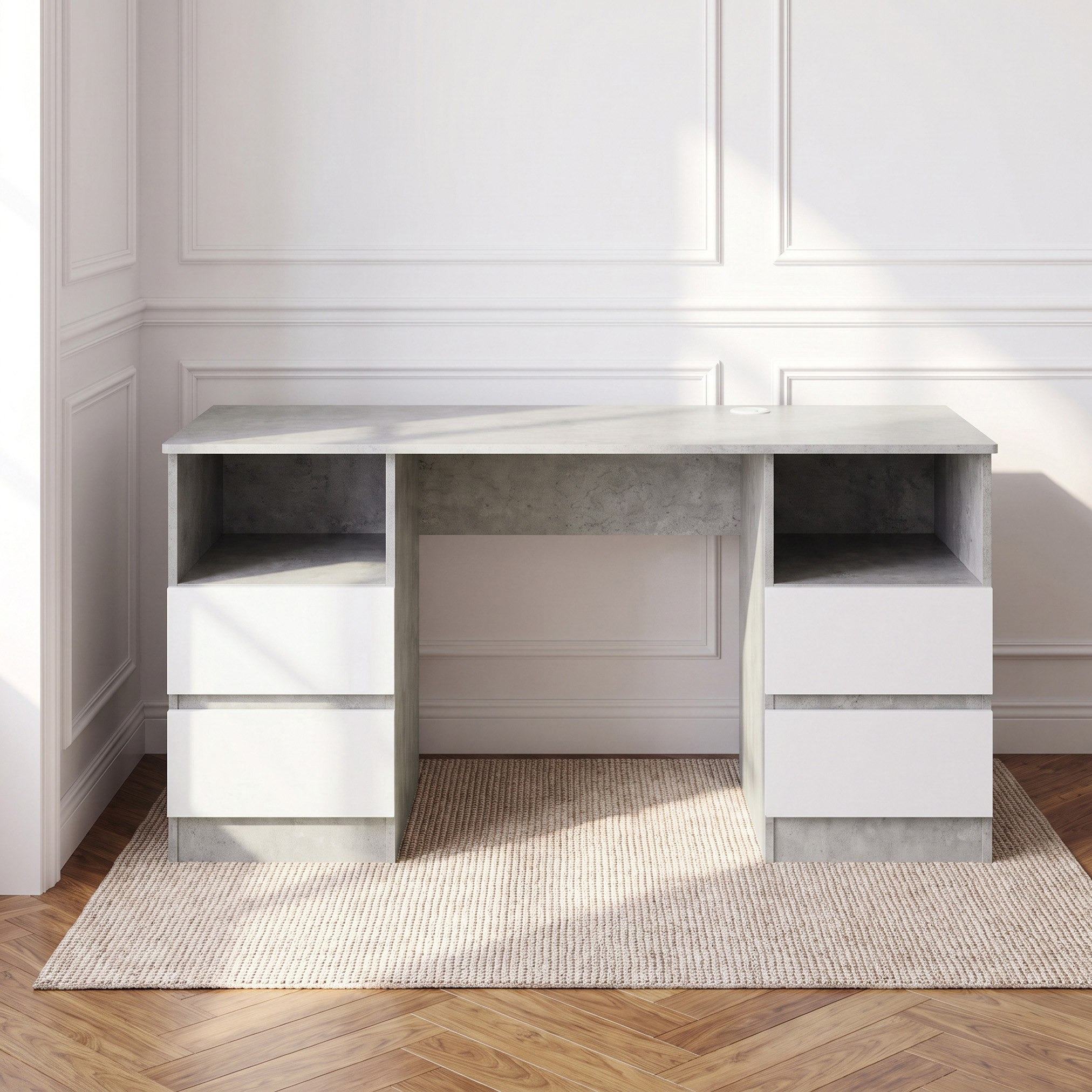 Alford Patara Nxt 4-Drawer Large Study Desk-hbxfurniture-office-desks-image-2