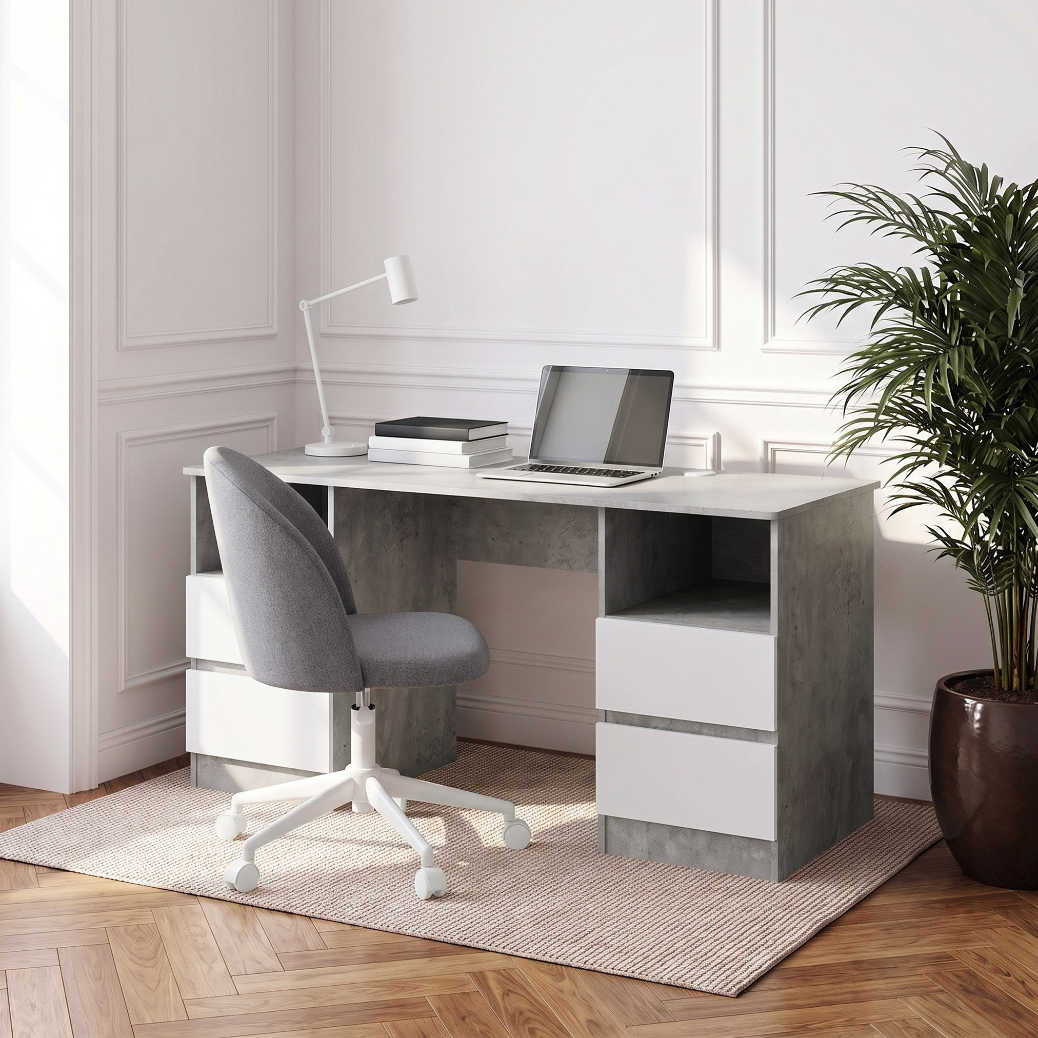 Alford Patara Nxt 4-Drawer Large Study Desk-hbxfurniture-office-desks-image-7