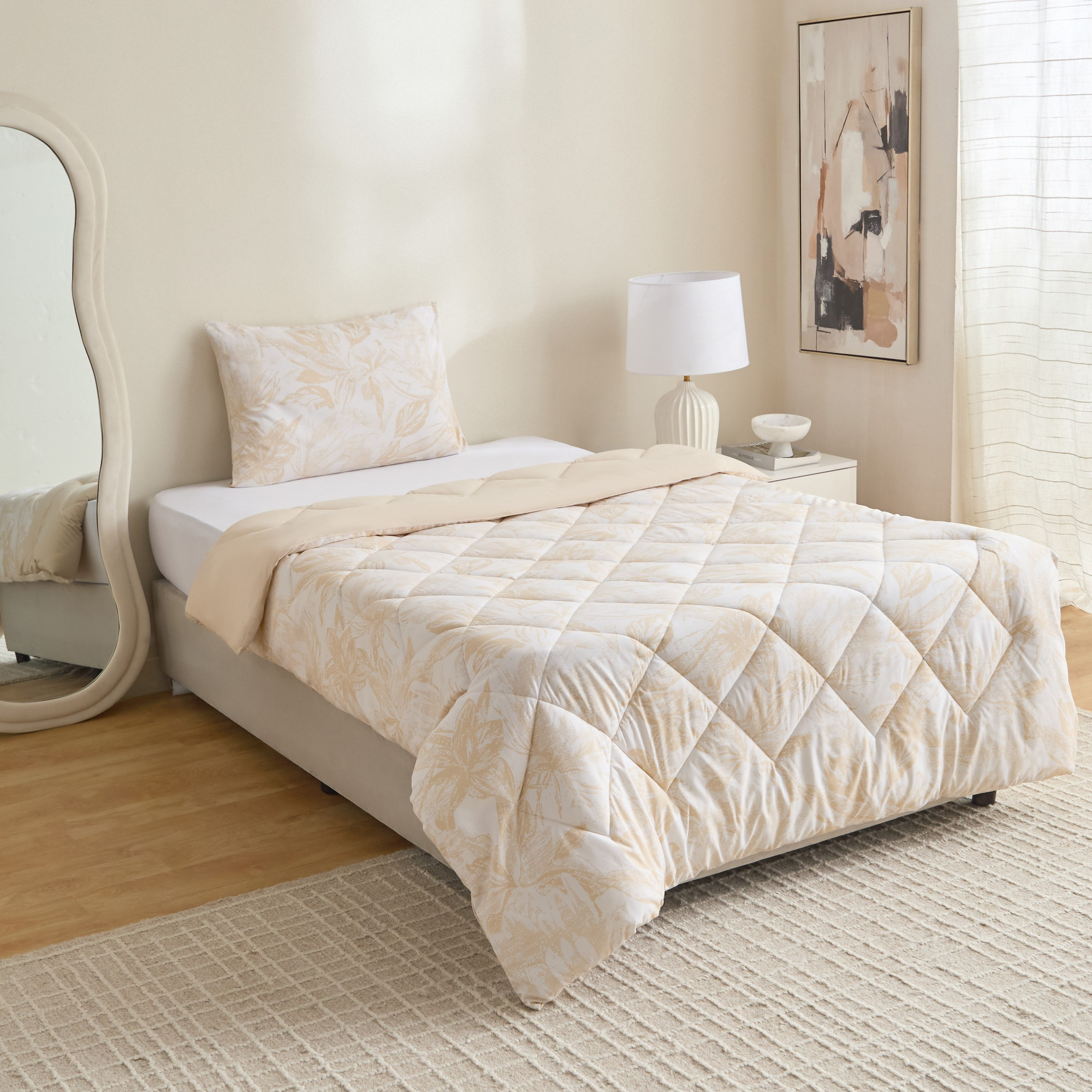 Madrid Floral Microfibre Reversible 2-Piece Twin Comforter Set - 160x220 cm-hbxhomeware-bedding-bedinabag-image-8