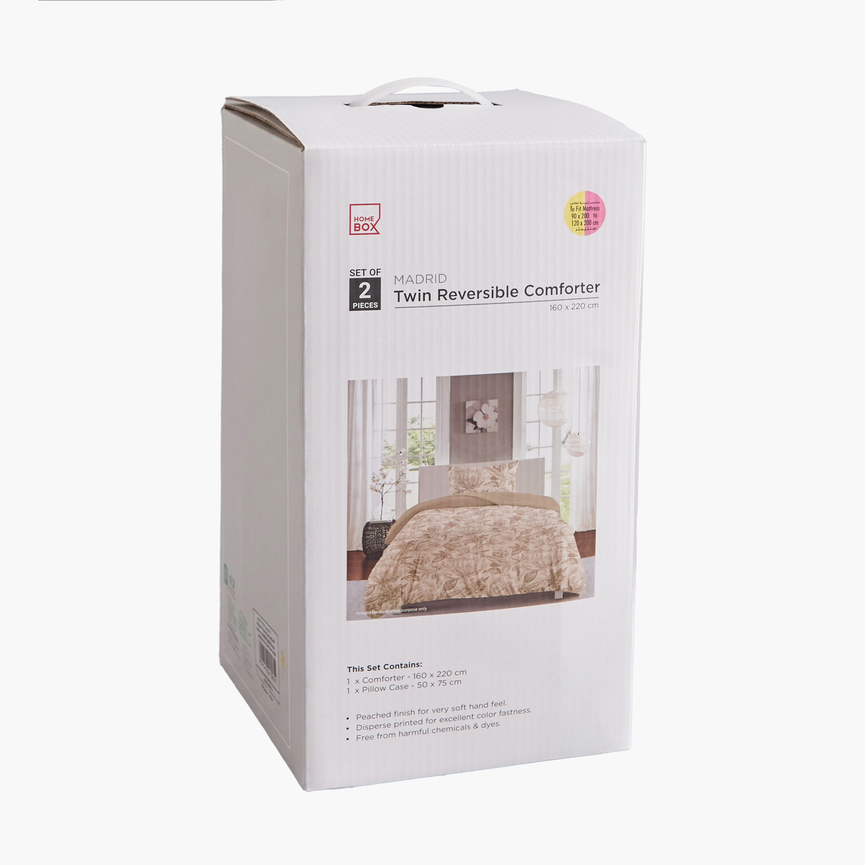Madrid Floral Microfibre Reversible 2-Piece Twin Comforter Set - 160x220 cm-hbxhomeware-bedding-bedinabag-image-9
