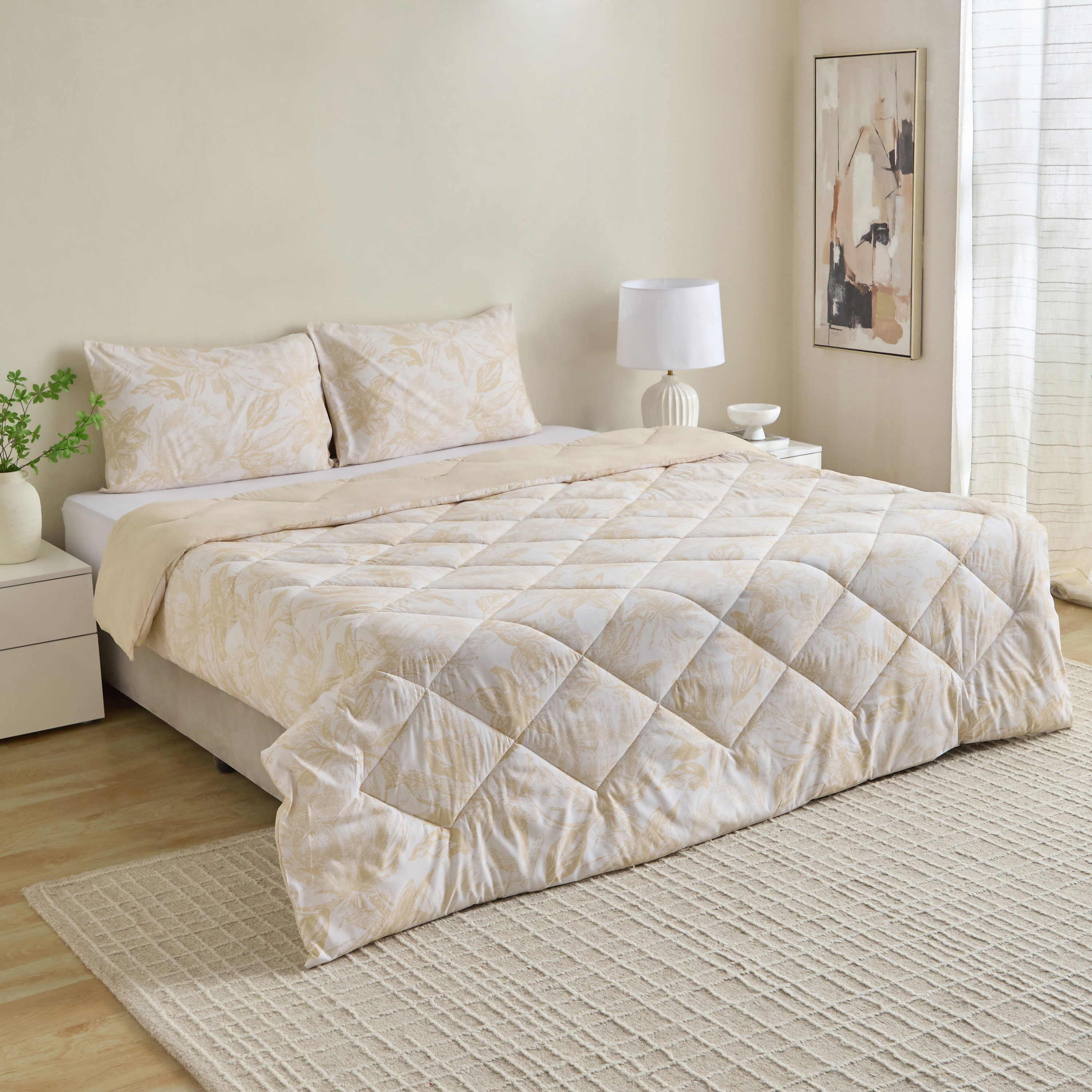 Madrid Floral Microfibre 3-Piece King Reversible Comforter Set - 220x240 cm-hbxhomeware-bedding-bedinabag-image-8