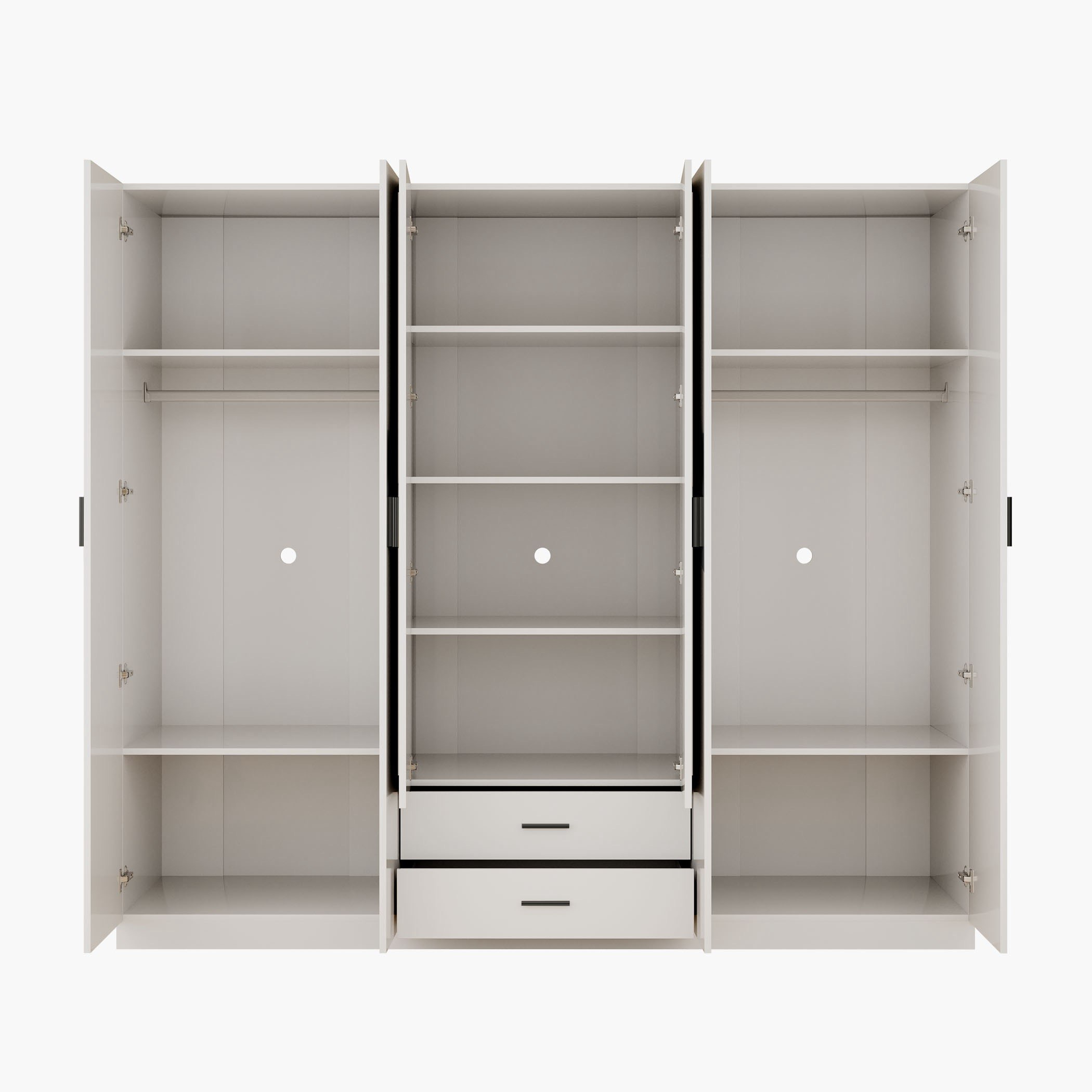 Marwell 6 Door Wardrobe with 2 Drawers and Mirrors-hbxfurniture-wardrobes-image-5
